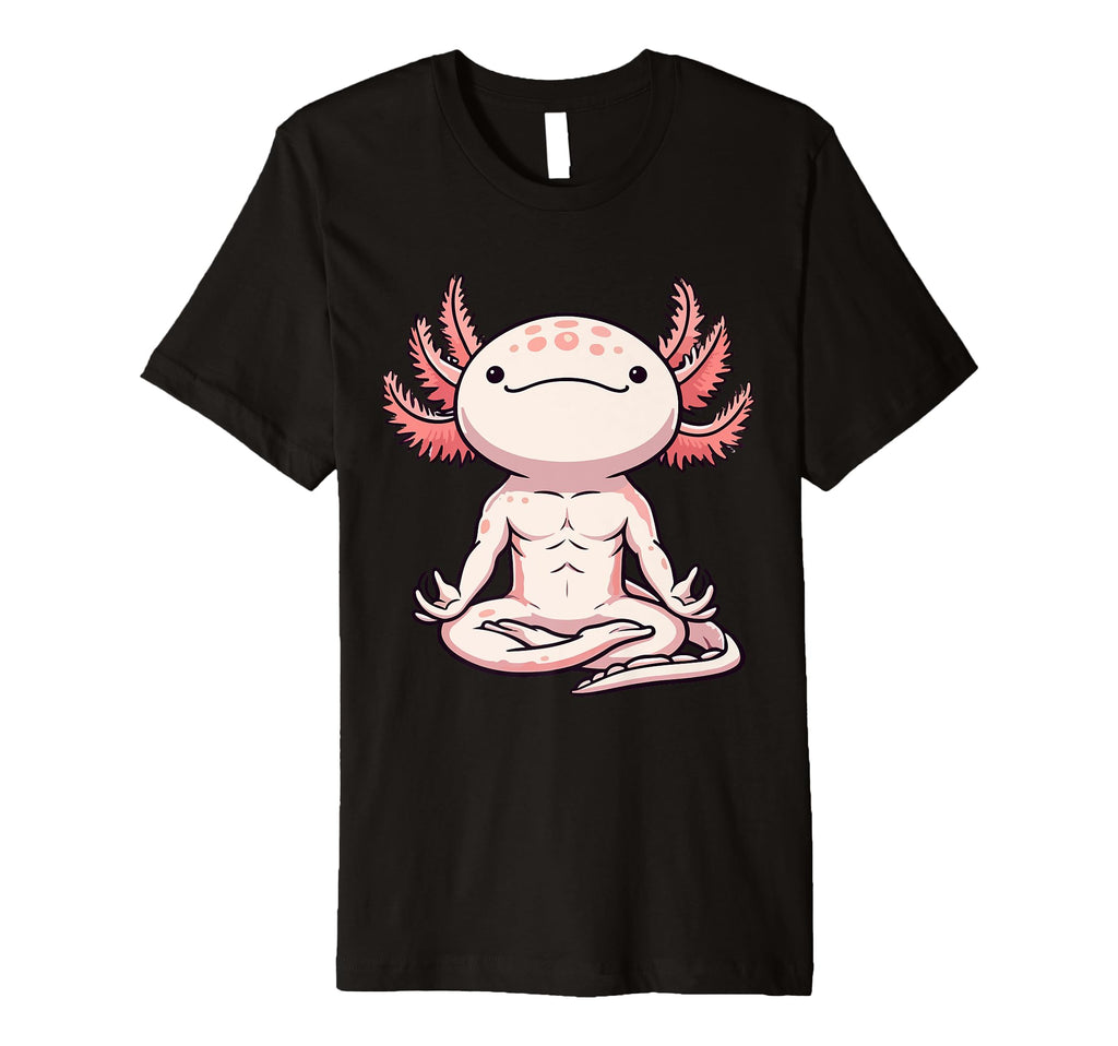 Meditation Axolotl Yoga Pose T-Shirt - Aesthetic Graphic Men Women - T-Shirt, Sweatshirt, Hoodie