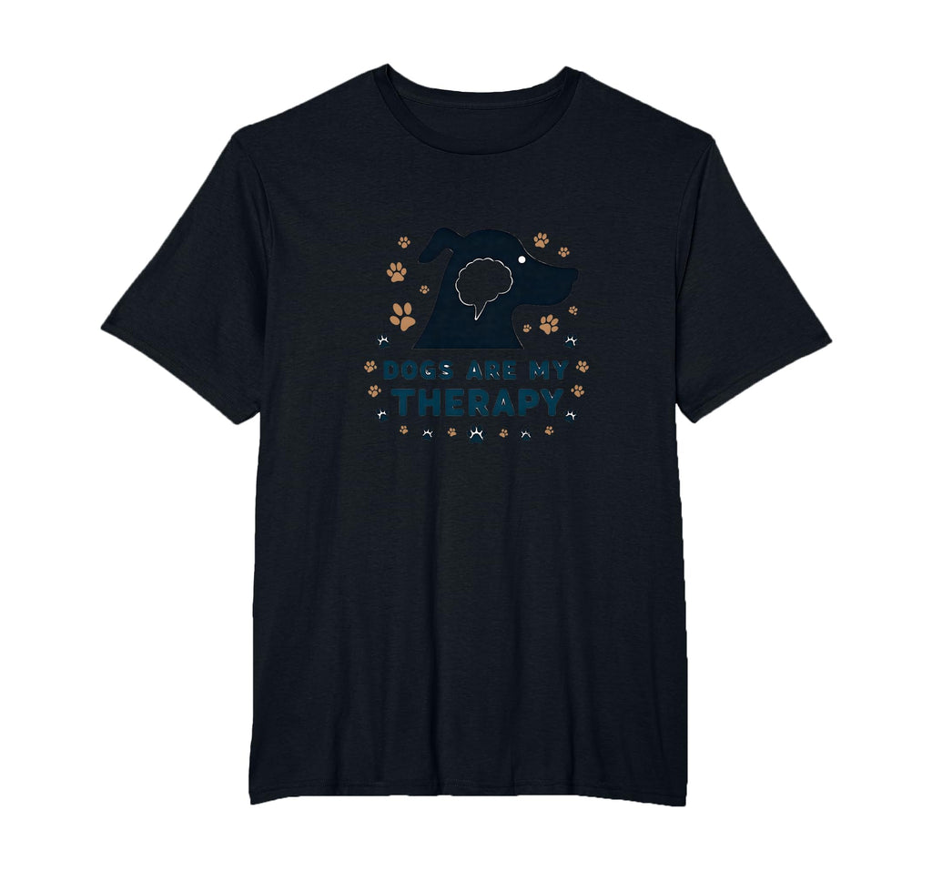 Dogs Are My Therapy Pet Lover Paw Mens T-Shirt - Graphic Print for Adults - T-Shirt, Sweatshirt, Hoodie