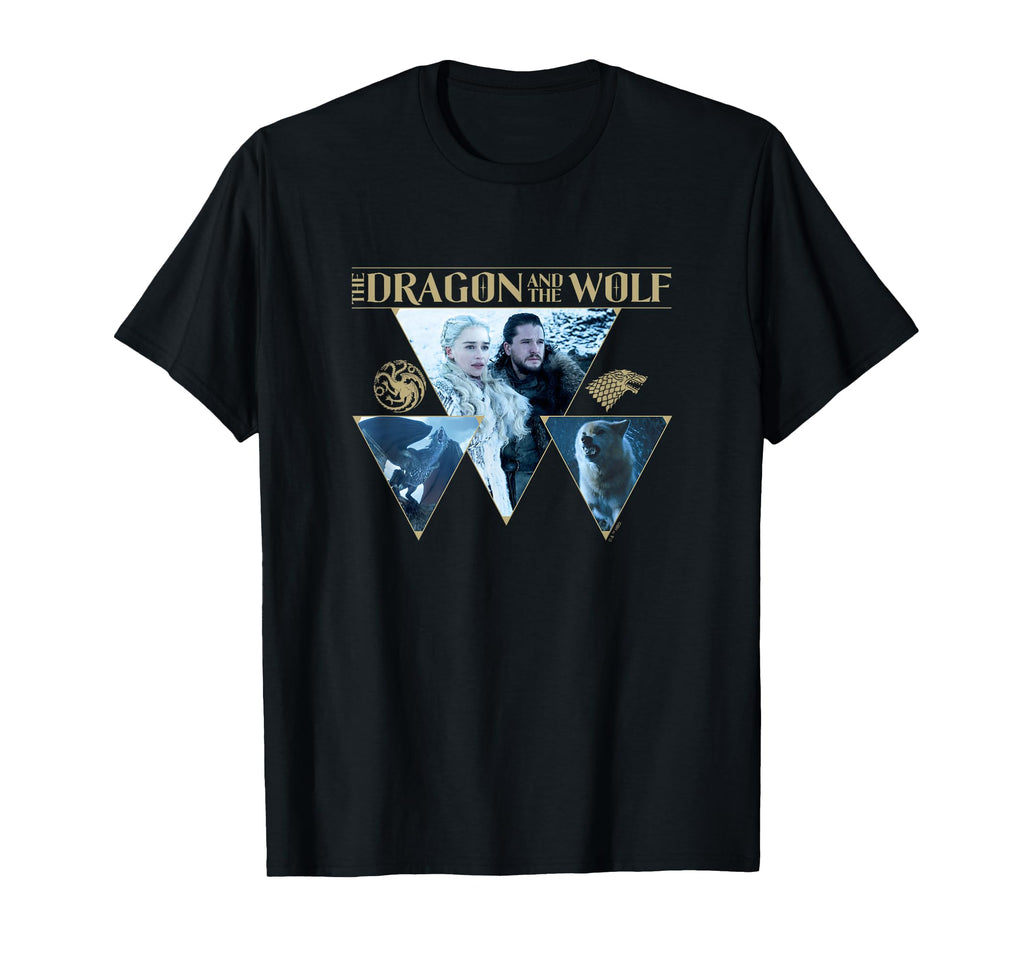 Game Thrones Dragon Wolf House Words T-Shirt - Graphic Print Men Women - T-Shirt, Sweatshirt, Hoodie