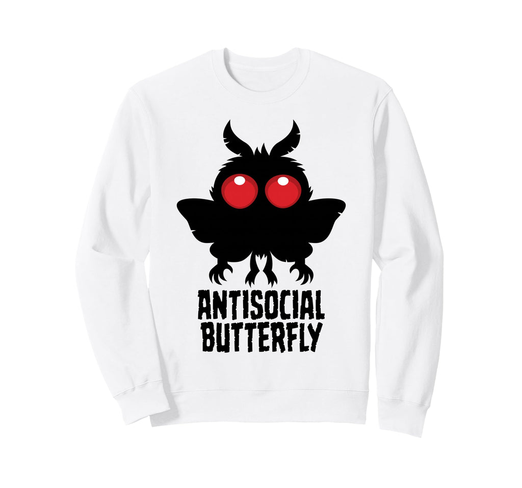 Antisocial Butterfly Mothman Sweatshirt - Minimalist Print Men Women - T-Shirt, Sweatshirt, Hoodie