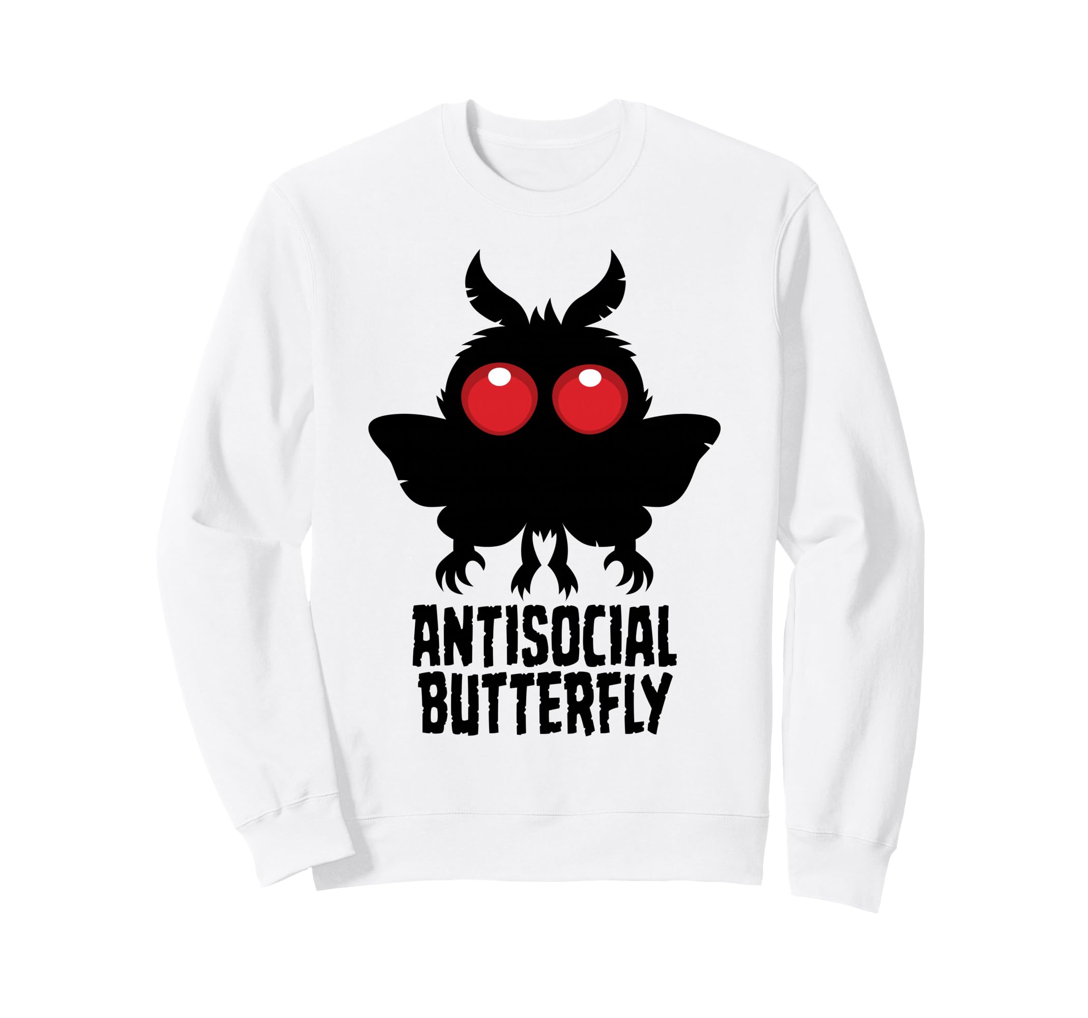 Antisocial Butterfly Mothman Sweatshirt - Minimalist Print Men Women - T-Shirt, Sweatshirt, Hoodie