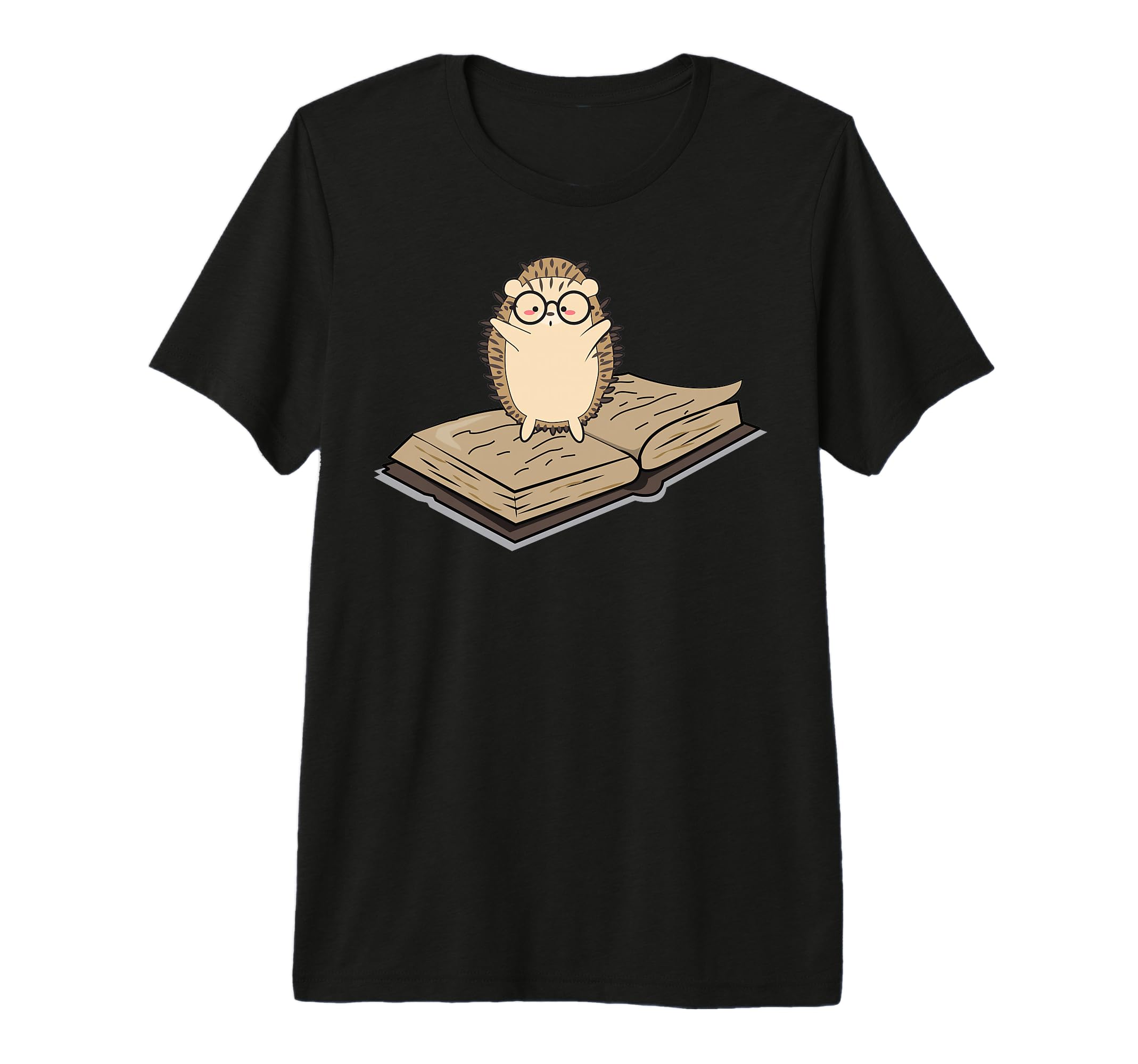 Hedgehog Reading Book Nerd Animal Lover T-Shirt - Custom Art Print Unisex - T-Shirt, Sweatshirt, Hoodie