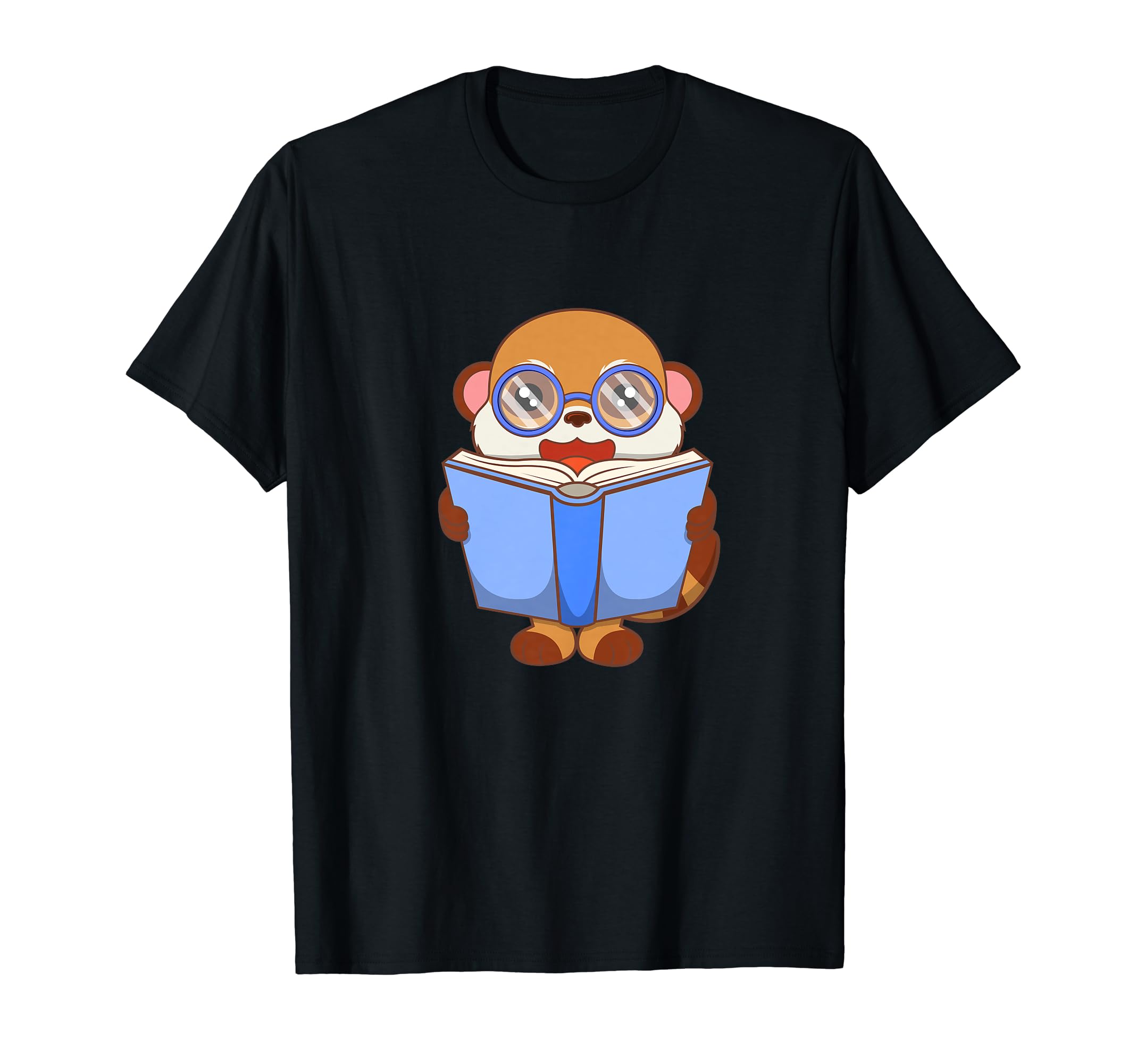 Meerkat Studying Book Literature T-Shirt - Minimalist Print Men Women - T-Shirt, Sweatshirt, Hoodie