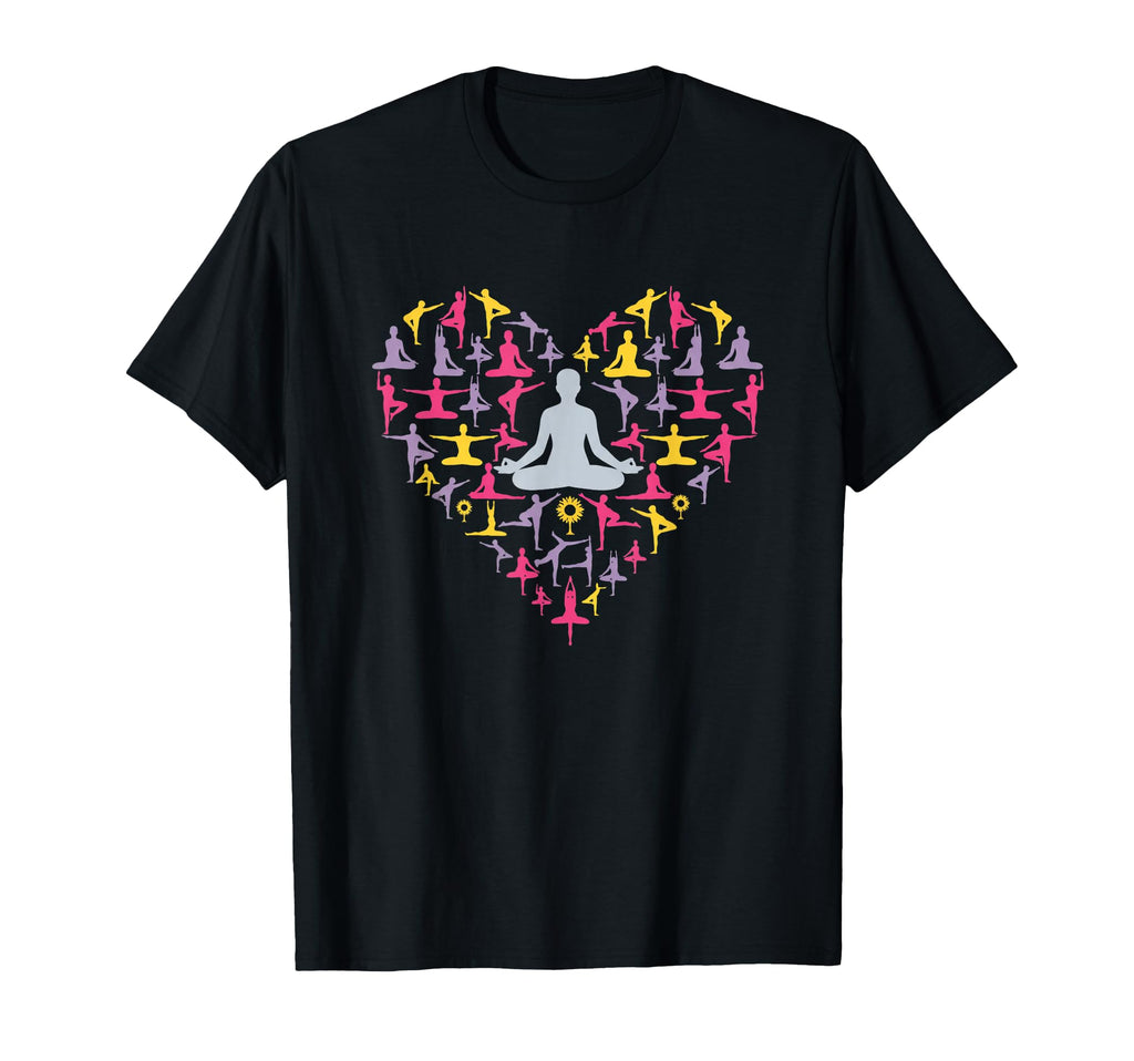 Yoga Heart Meditation Pose Love T-Shirt - Casual Everyday Wear Men Women - T-Shirt, Sweatshirt, Hoodie