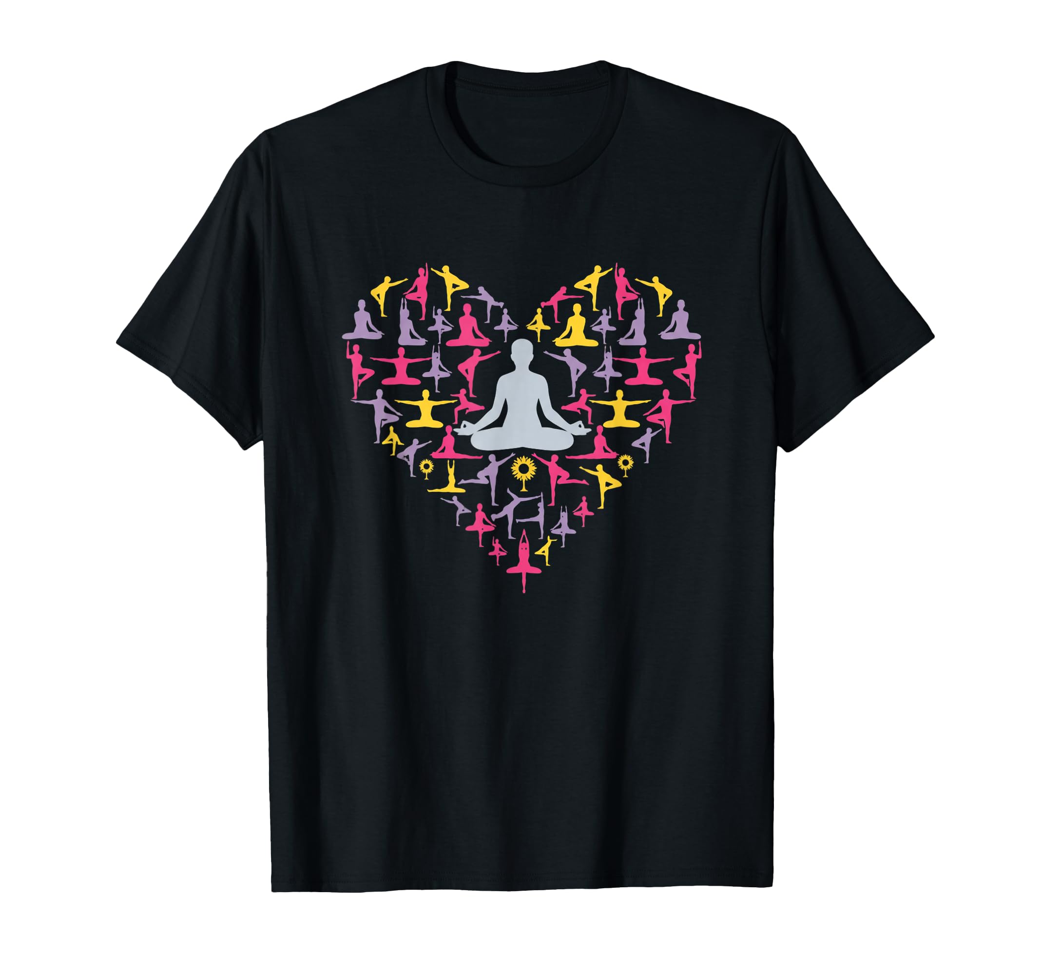 Yoga Heart Meditation Pose Love T-Shirt - Casual Everyday Wear Men Women - T-Shirt, Sweatshirt, Hoodie