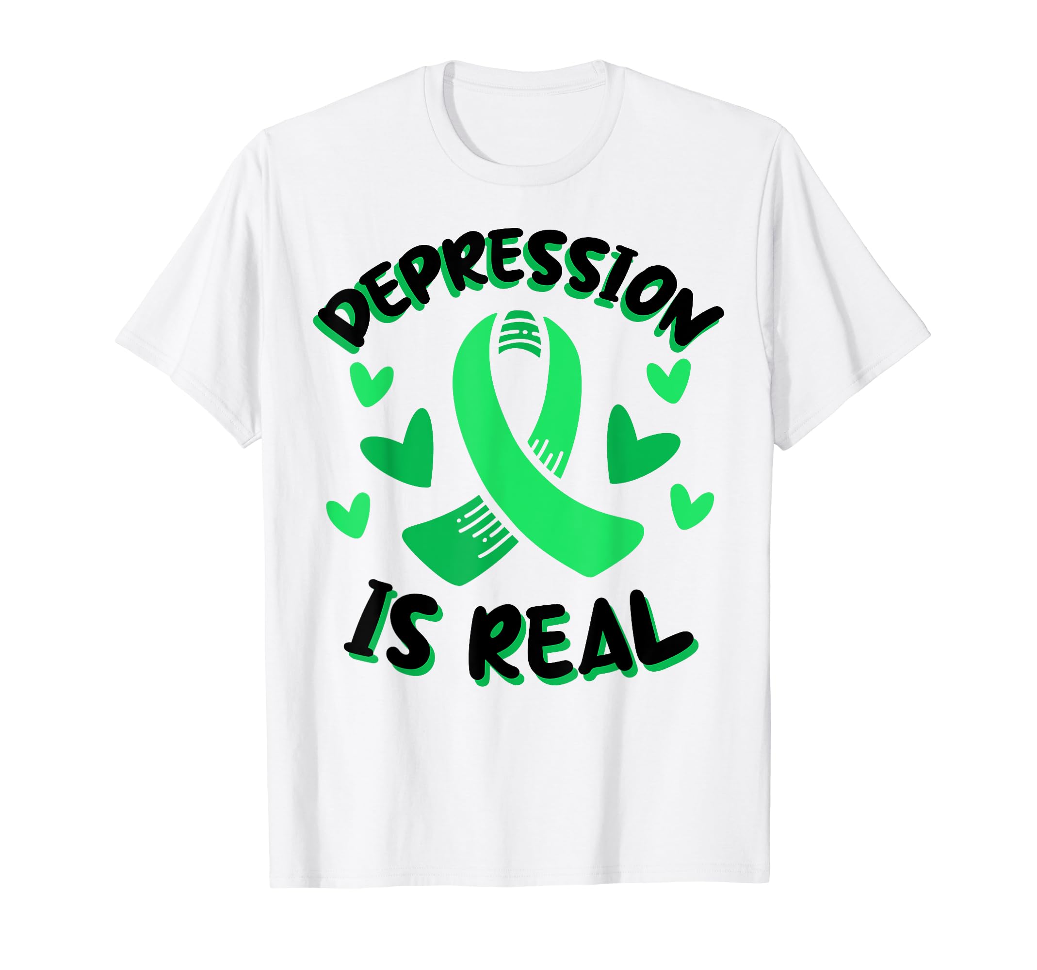 Depression Is Real Depression Mental T-Shirt - Graphic Print for Adults - T-Shirt, Sweatshirt, Hoodie