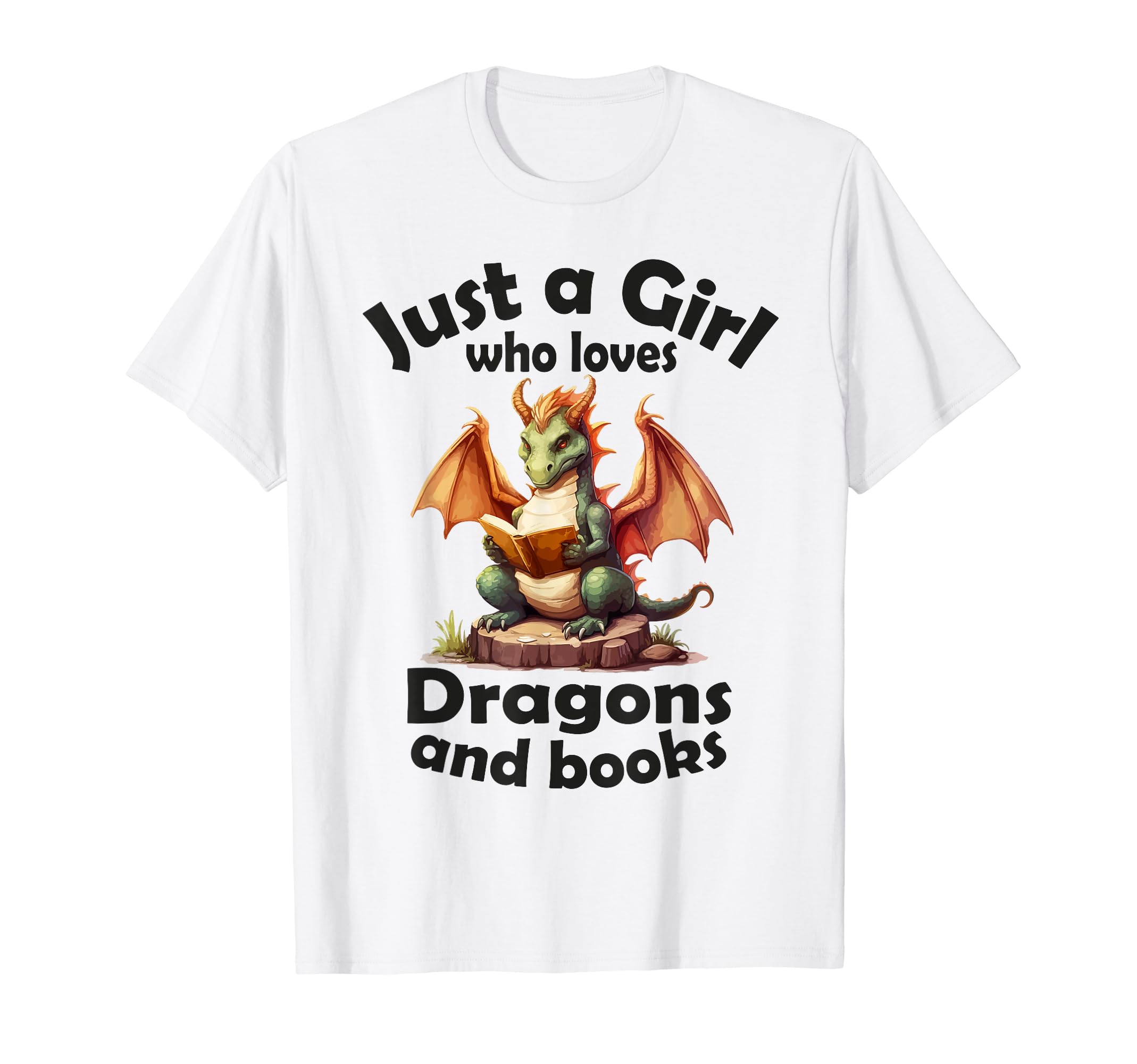 Just Who Loves Dragons And Books T-Shirt - Custom Art Print Unisex - T-Shirt, Sweatshirt, Hoodie