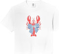 Coquette Lobster Bow Ribbon Fishermen Aesthetic Retro Comfort Colors Crop Top Unisex T-shirt, Sweatshirt, Hoodie, Long Sleeve Tee - T-Shirt, Sweatshirt, Hoodie