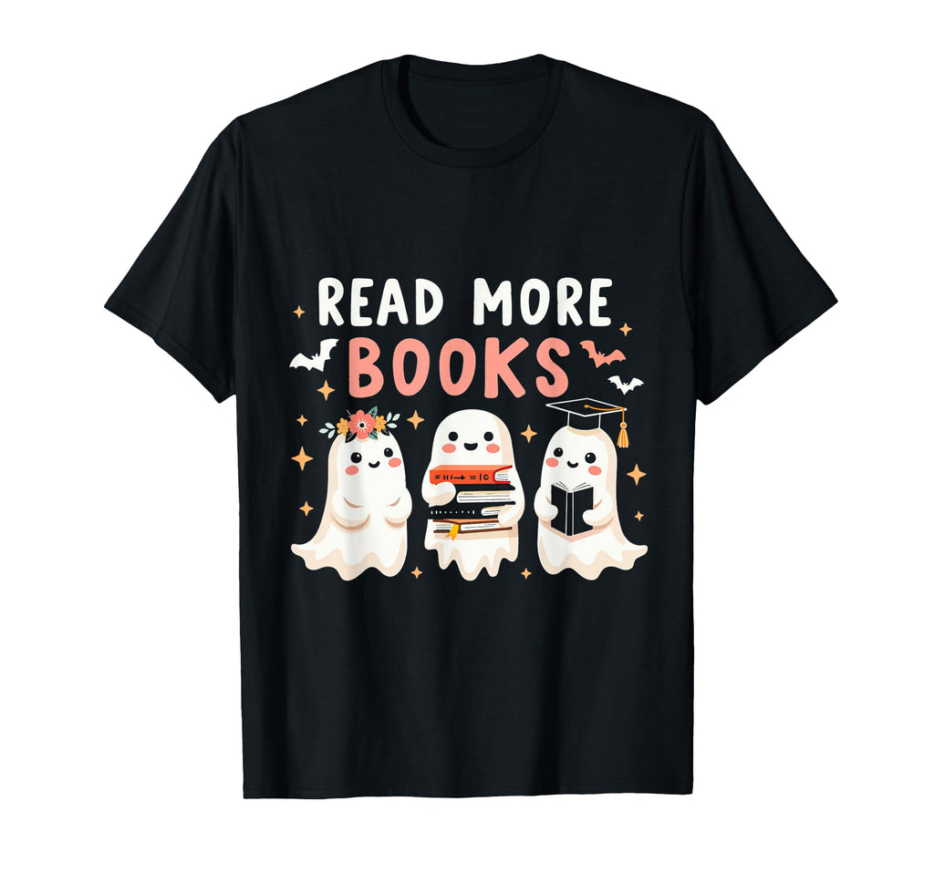 Funny Ghosts Reading Books Halloween T-Shirt - Aesthetic Graphic Unisex - T-Shirt, Sweatshirt, Hoodie