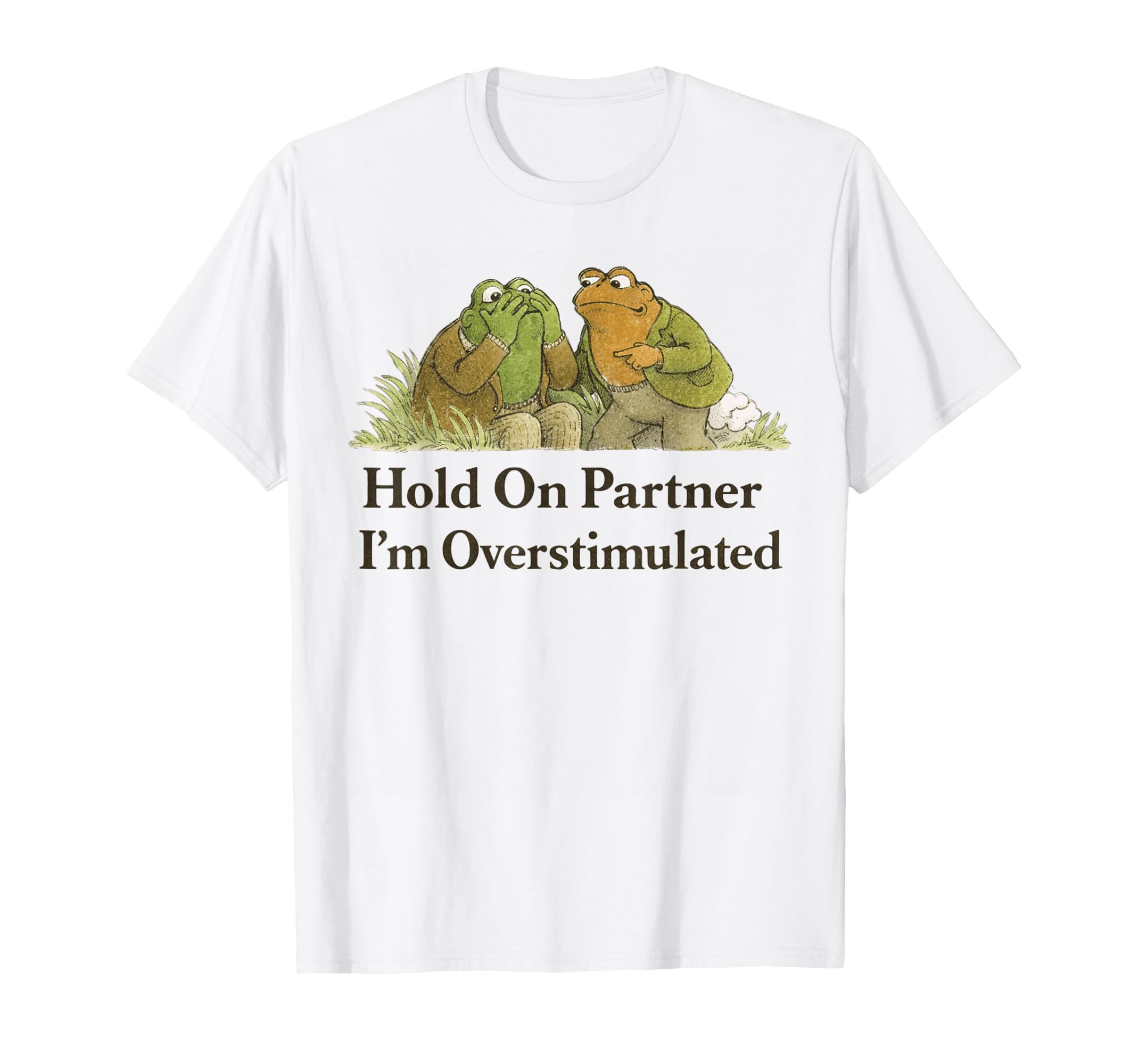 Hold Partner Im Overstimulated Frog T-Shirt - Aesthetic Graphic Men Women - T-Shirt, Sweatshirt, Hoodie