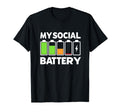 Battery Low Energy Anti Social T-Shirt - Unique Graphic for Adults - T-Shirt, Sweatshirt, Hoodie