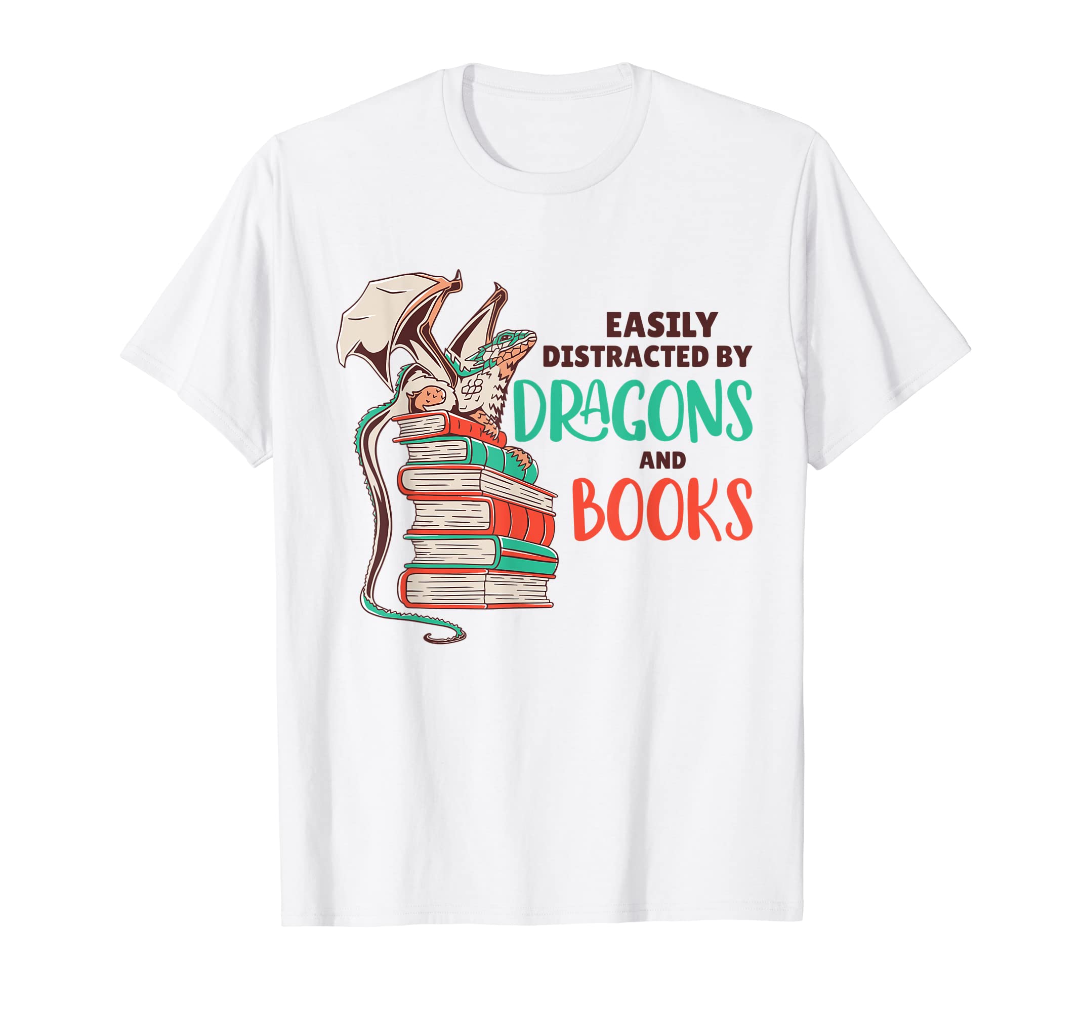 Easily Distracted Dragons And Books T-Shirt - Streetwear Style for Adults - T-Shirt, Sweatshirt, Hoodie
