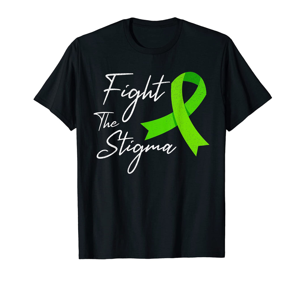 Green Ribbon Fight Stigma Mental T-Shirt - Fun Novelty Design Unisex - T-Shirt, Sweatshirt, Hoodie