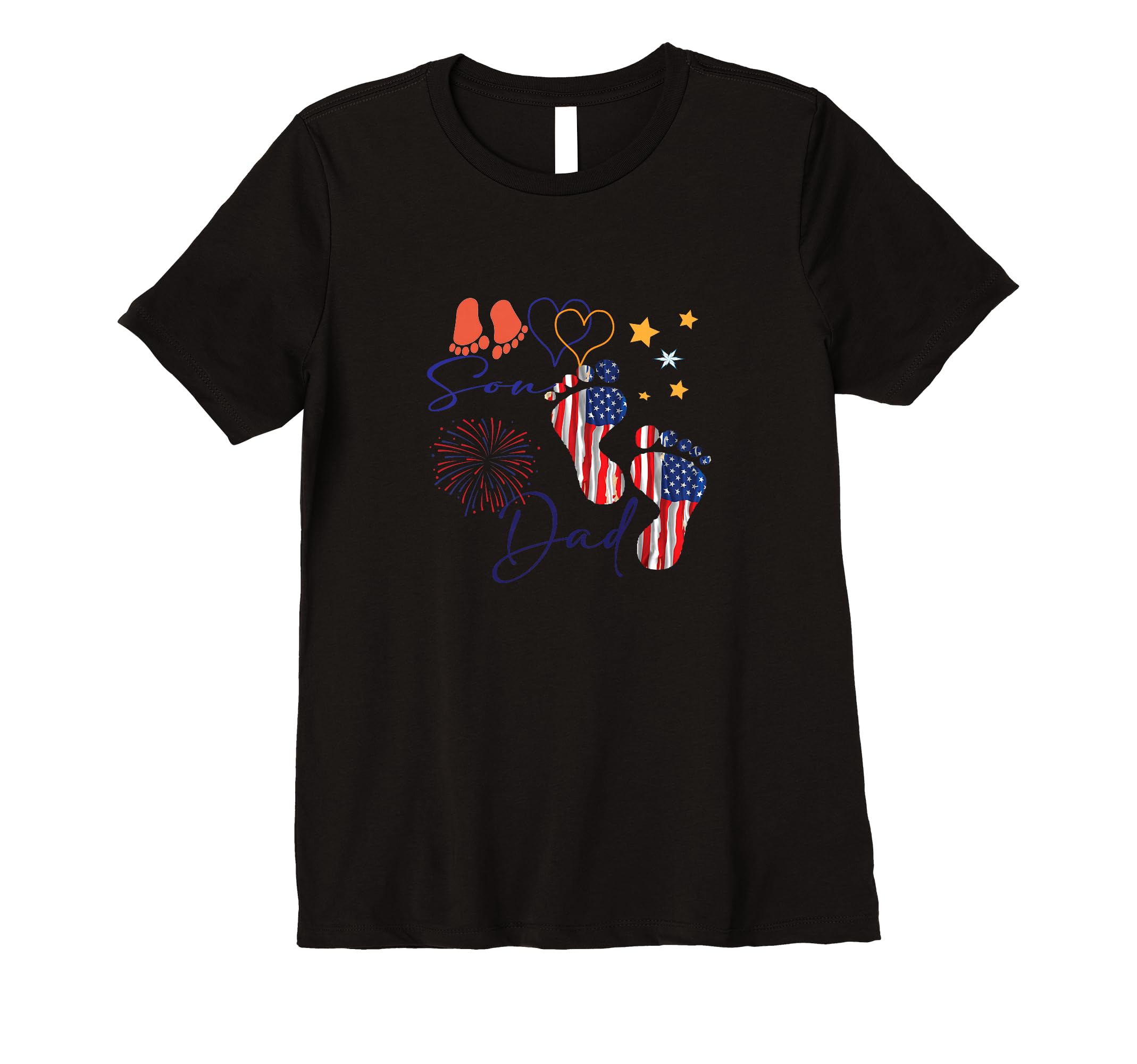 Womens Best Dad Usa Flag 1 Feet Step T-Shirt - Novelty Apparel Unisex - T-Shirt, Sweatshirt, Hoodie