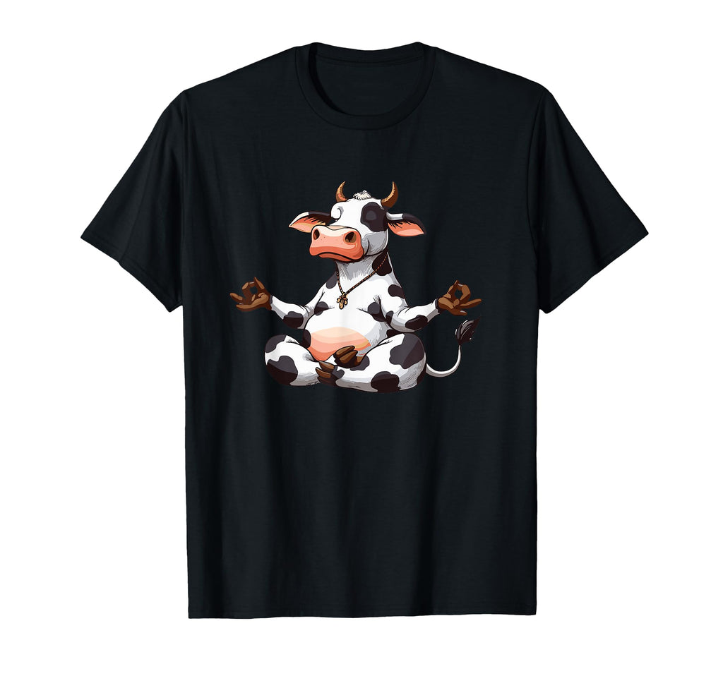Meditation Cow Yoga Pose Relaxing T-Shirt - Novelty Apparel for Adults - T-Shirt, Sweatshirt, Hoodie