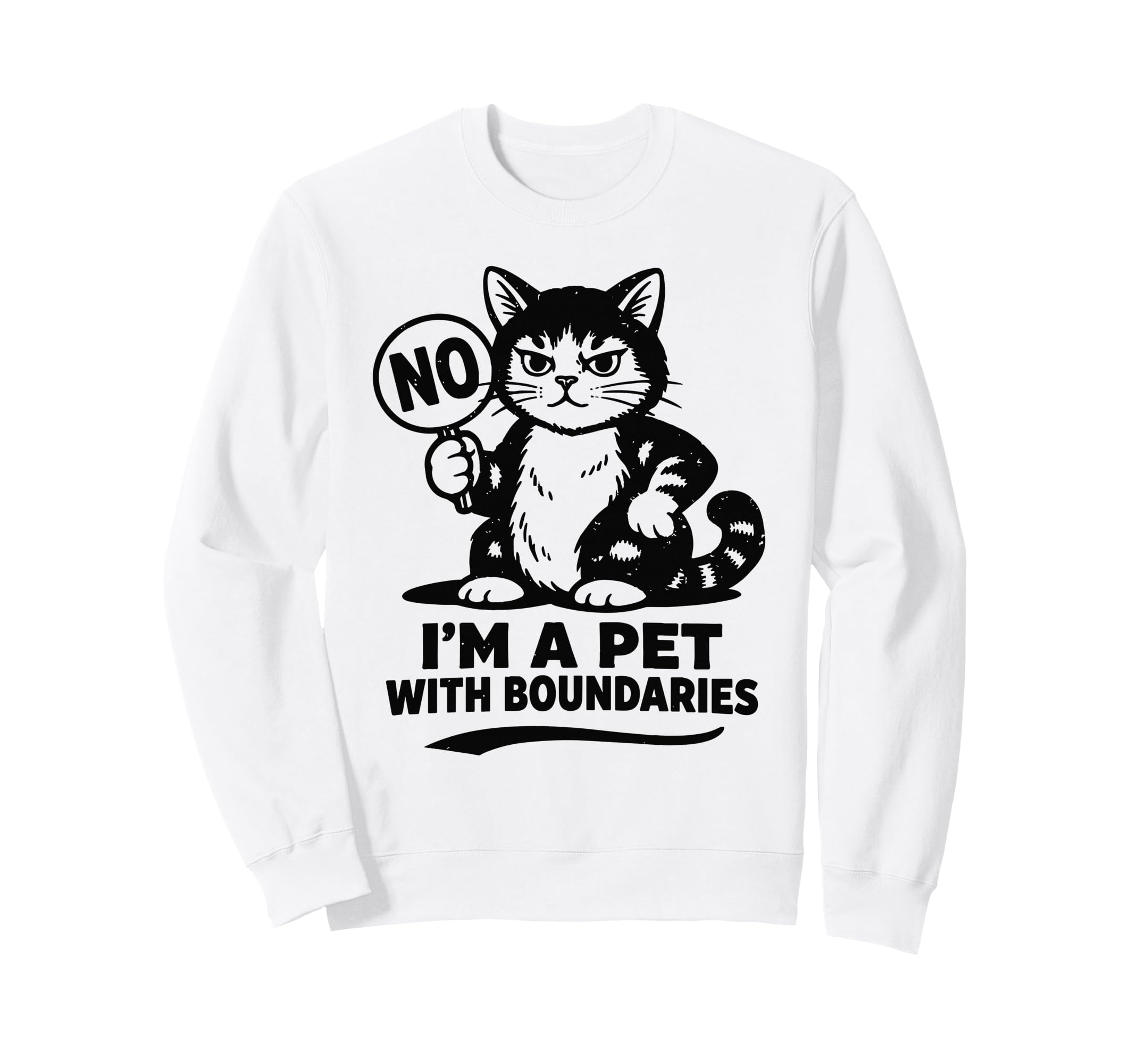 Im Pet Boundaries Cat Sweatshirt - Minimalist Print for Adults - T-Shirt, Sweatshirt, Hoodie