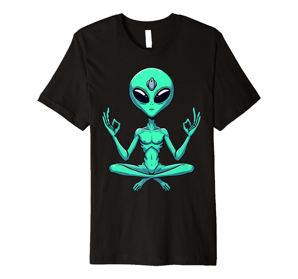 Meditation Alien Yoga Pose Relaxing T-Shirt - Streetwear Style Unisex - T-Shirt, Sweatshirt, Hoodie
