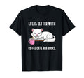 Coffee Cats And Books Funny T-Shirt - Casual Everyday Wear for Adults - T-Shirt, Sweatshirt, Hoodie