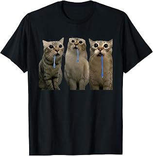 Cats Yelling at a Drooling Cat Double Funny Meme T-Shirt Unisex T-shirt, Sweatshirt, Hoodie, Long Sleeve Tee - T-Shirt, Sweatshirt, Hoodie