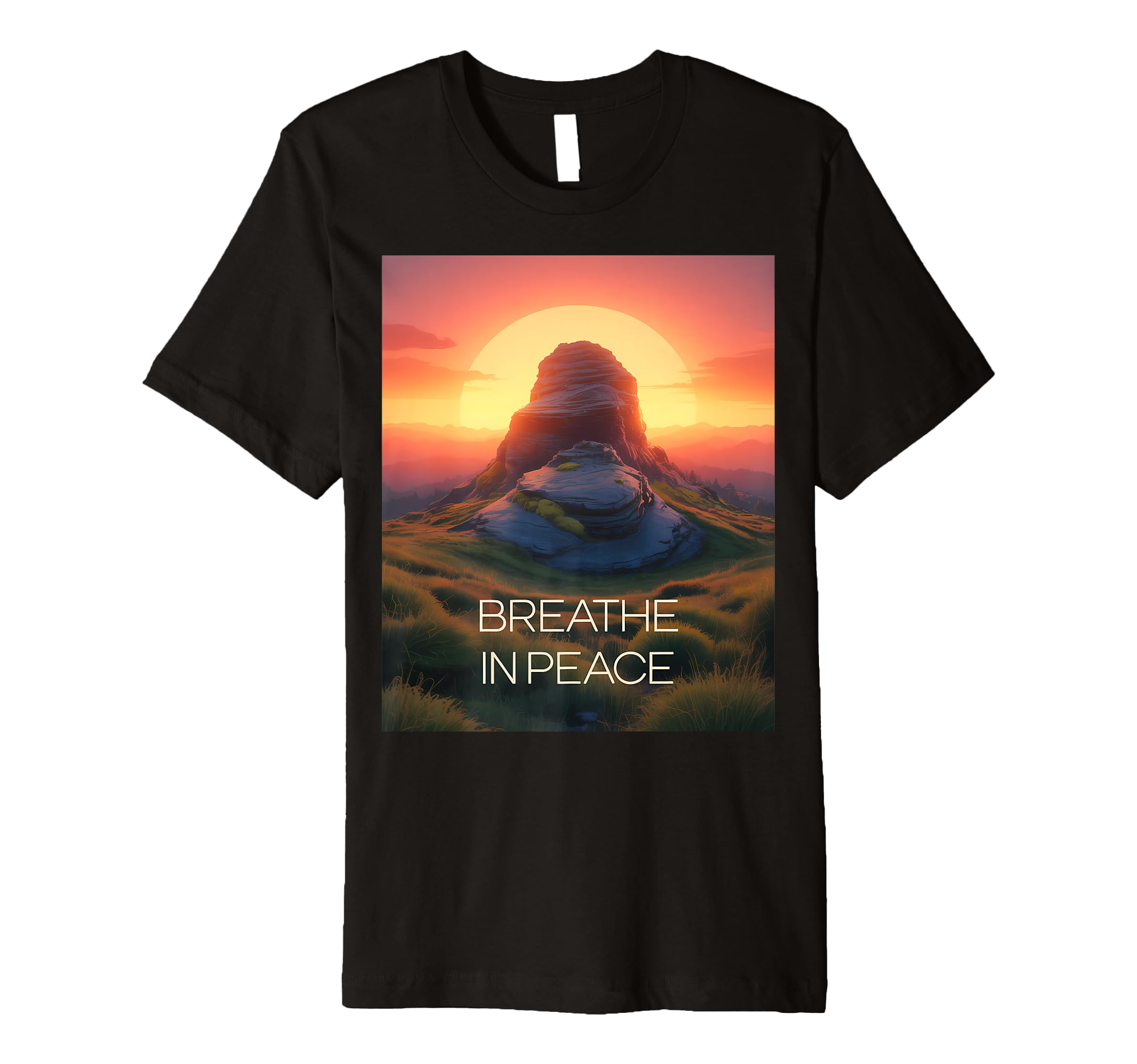 Mindfulness Meditation Mountain Sunrise T-Shirt - Graphic Print for Adults - T-Shirt, Sweatshirt, Hoodie