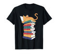 Kawaii Cat Lover Reading Books T-Shirt - Casual Everyday Wear Men Women - T-Shirt, Sweatshirt, Hoodie