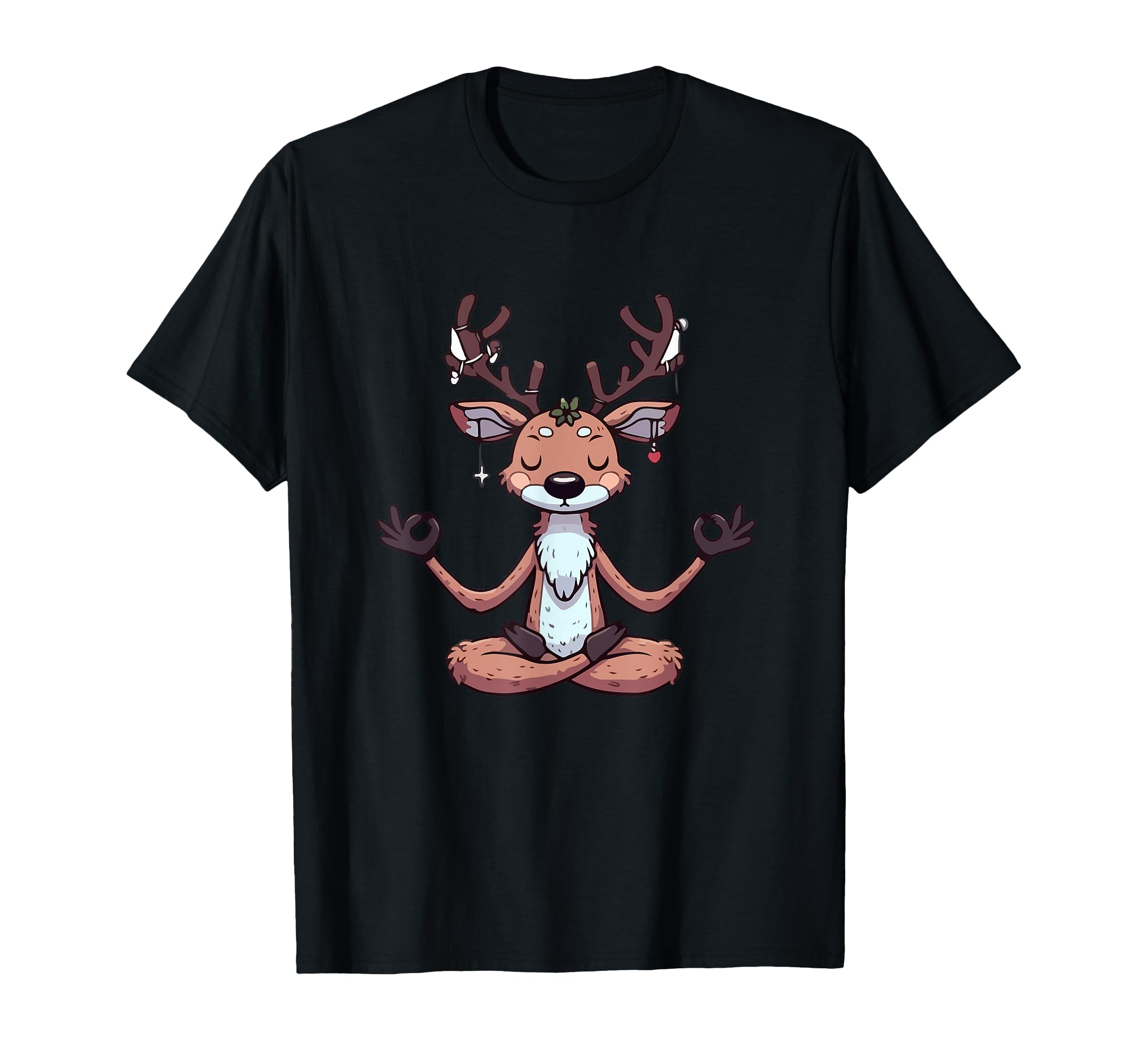 Meditation Reindeer Yoga Pose Relaxing T-Shirt - Unique Graphic Men Women - T-Shirt, Sweatshirt, Hoodie