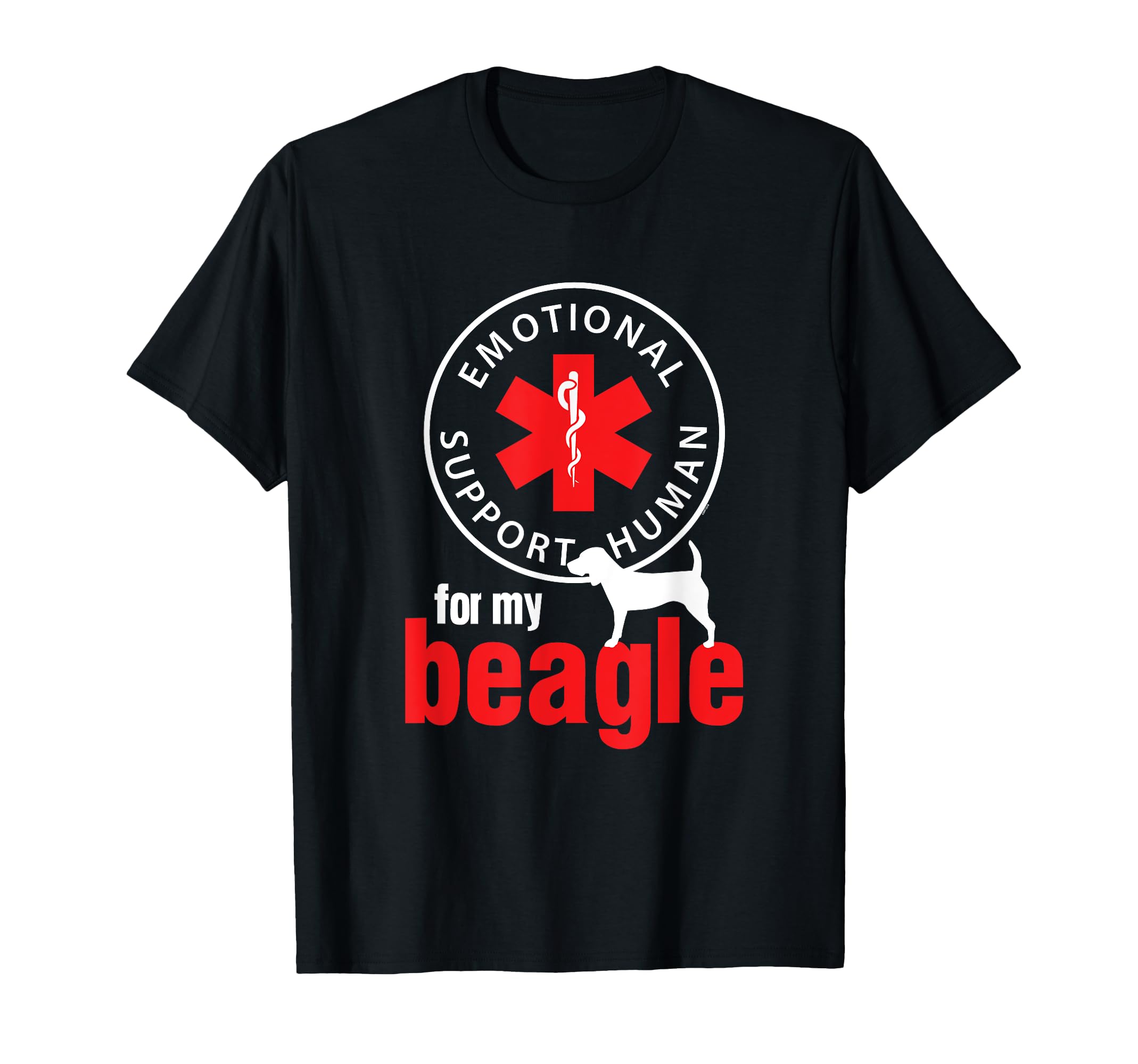Emotional Support Human My Beagle T-Shirt - Custom Art Print for Adults - T-Shirt, Sweatshirt, Hoodie