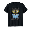 Cat Reading Book Nerd Kitty Bookworm T-Shirt - Casual Everyday Wear Unisex - T-Shirt, Sweatshirt, Hoodie