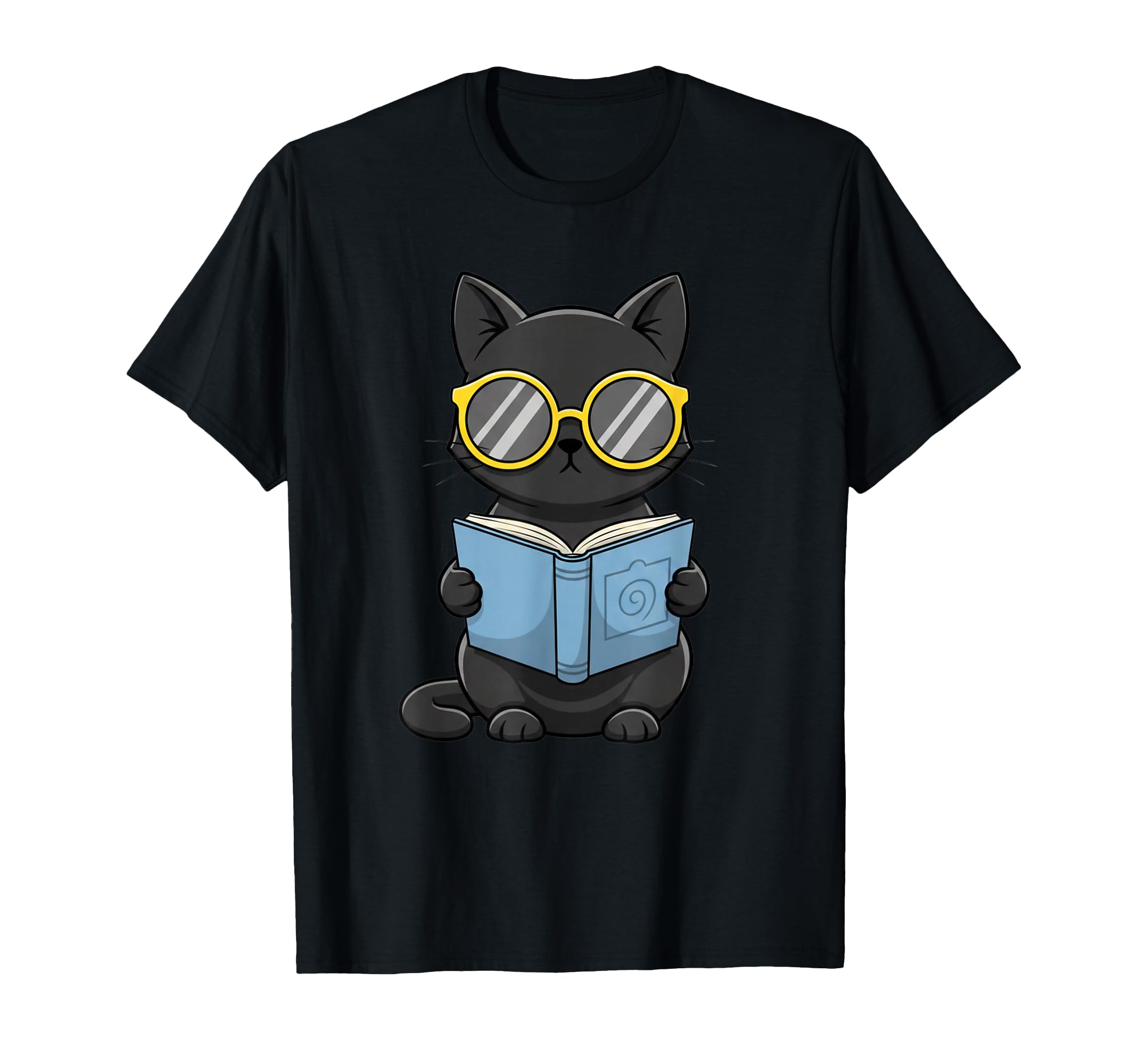 Cat Reading Book Nerd Kitty Bookworm T-Shirt - Casual Everyday Wear Unisex - T-Shirt, Sweatshirt, Hoodie