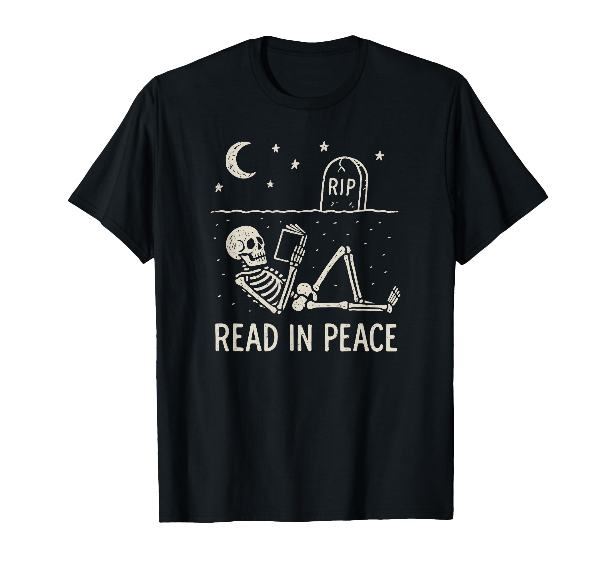 Skeleton Read Peace Funny Halloween T-Shirt - Aesthetic Graphic Unisex - T-Shirt, Sweatshirt, Hoodie