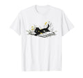 Book Black Cat Book Lover Floral T-Shirt - Minimalist Print Men Women - T-Shirt, Sweatshirt, Hoodie