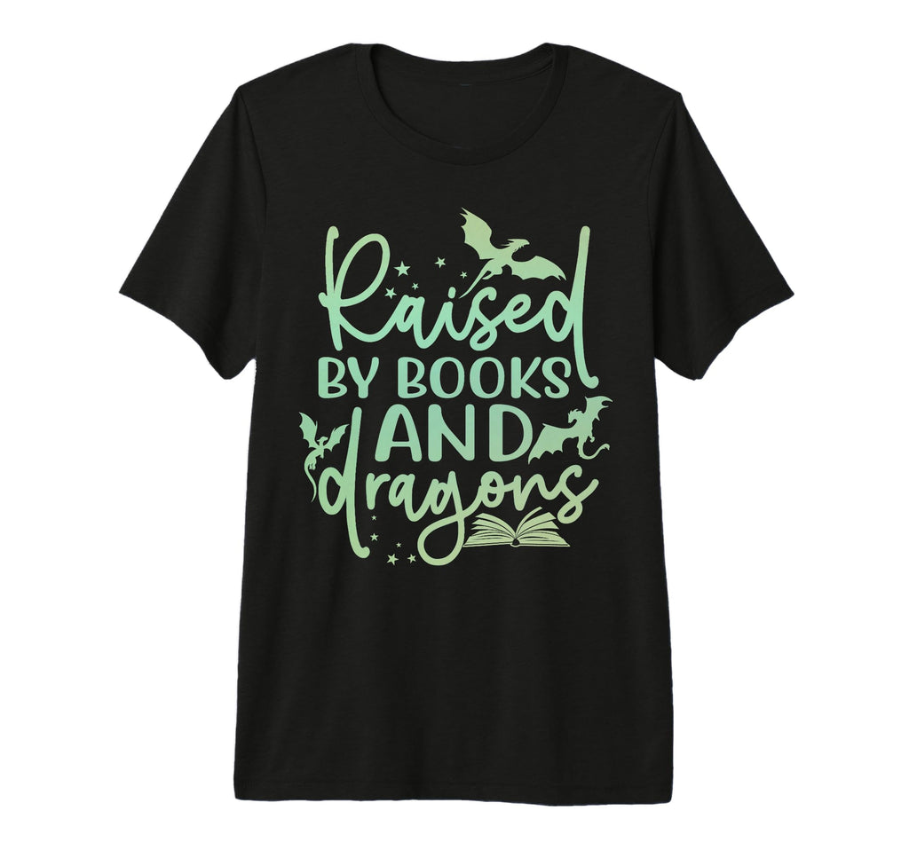 Raised Books And Dragons Fantasy Book T-Shirt - Novelty Apparel for Adults - T-Shirt, Sweatshirt, Hoodie