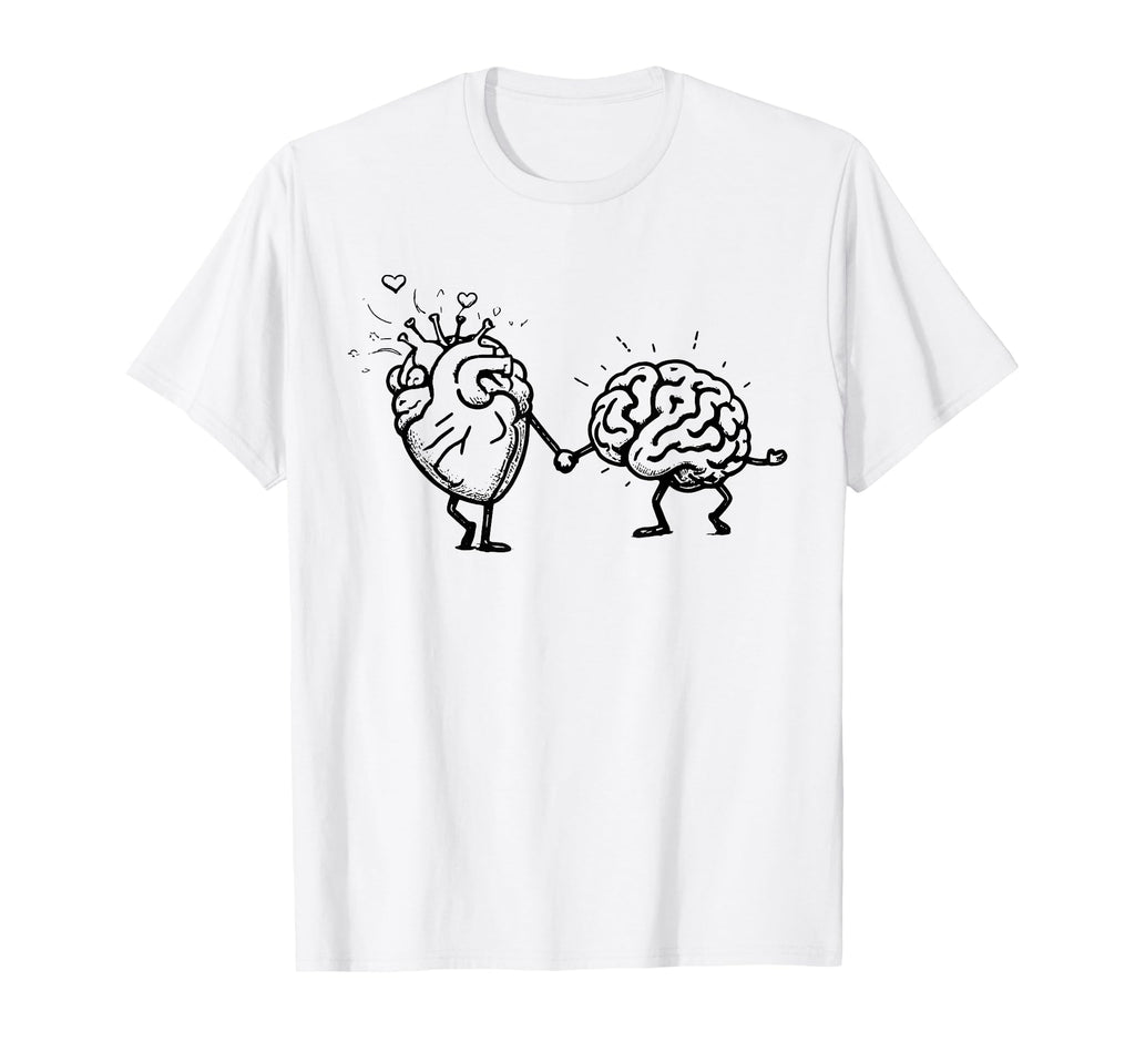 Mental Health Matters Brain Heart T-Shirt - Streetwear Style for Adults - T-Shirt, Sweatshirt, Hoodie