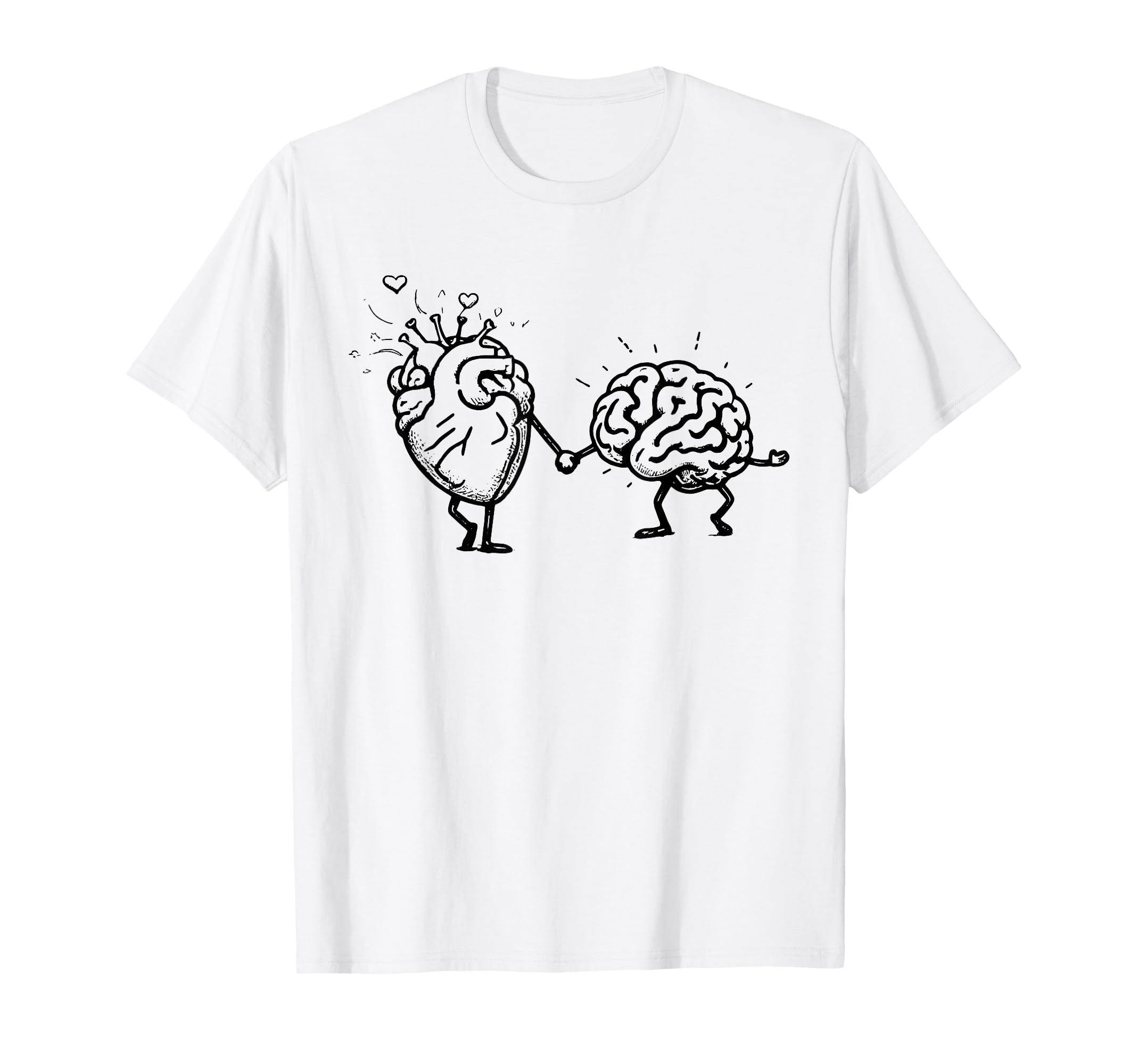 Mental Health Matters Brain Heart T-Shirt - Streetwear Style for Adults - T-Shirt, Sweatshirt, Hoodie