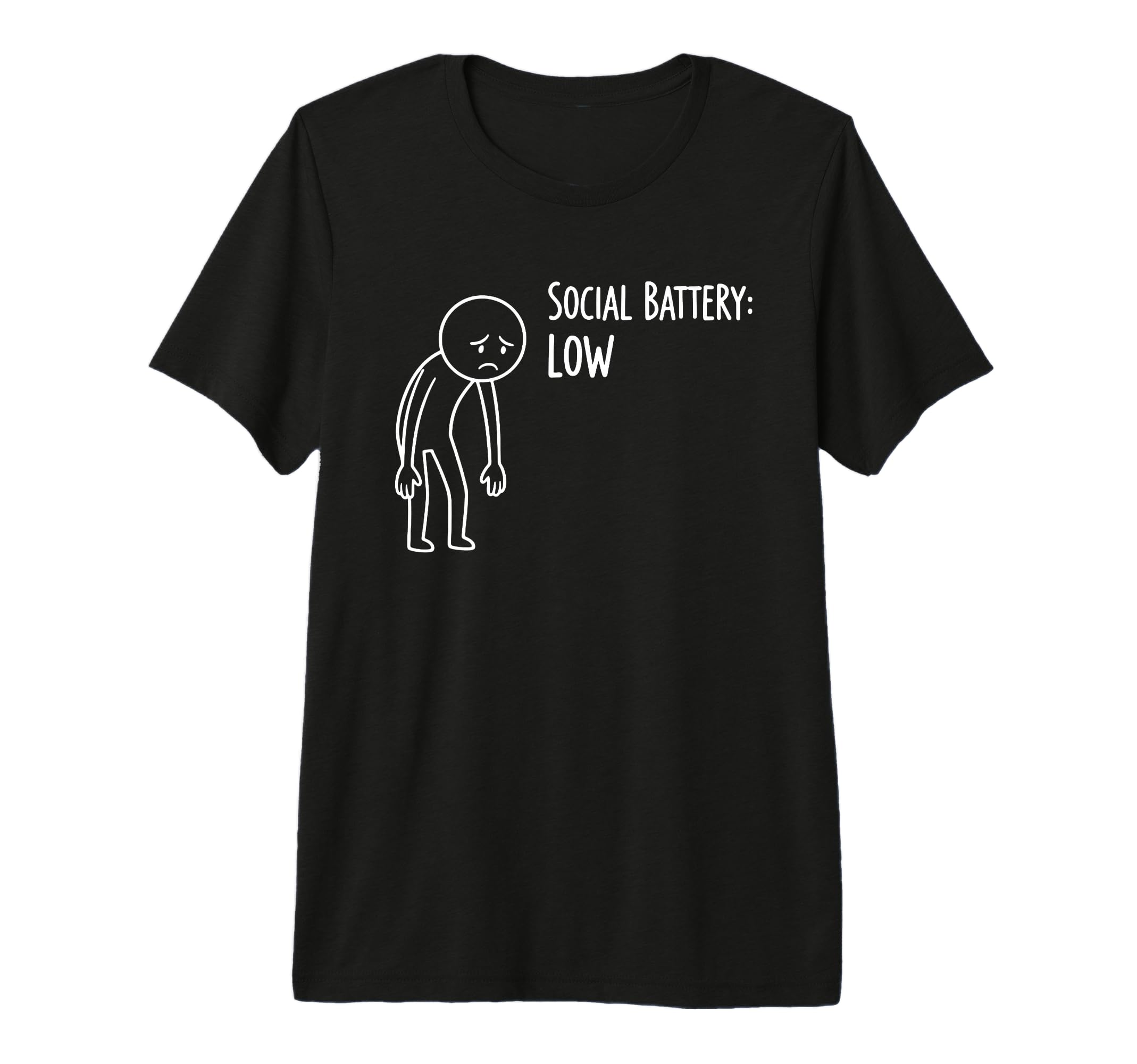 Social Battery Low Funny Introvert Tri T-Shirt - Unique Graphic Unisex - T-Shirt, Sweatshirt, Hoodie
