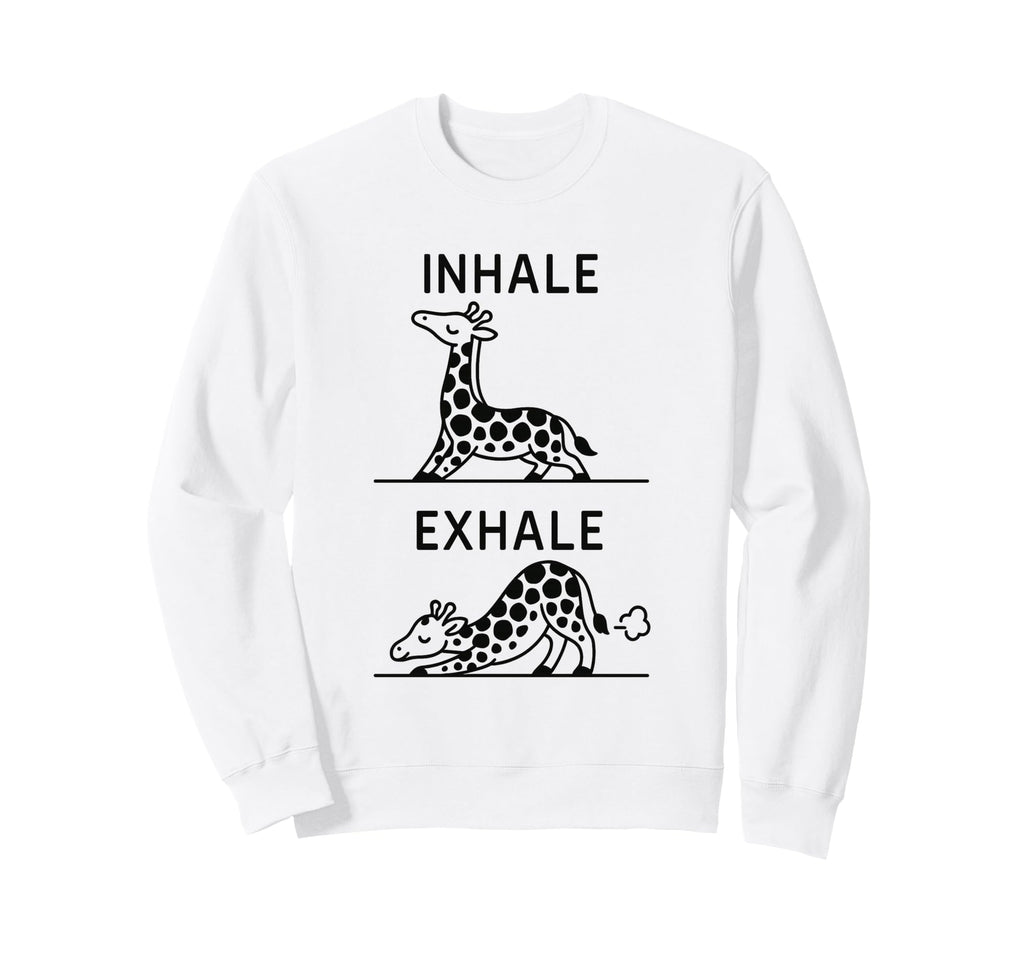 Funny Yoga Inhale Exhale Pooping Sweatshirt - Minimalist Print Men Women - T-Shirt, Sweatshirt, Hoodie