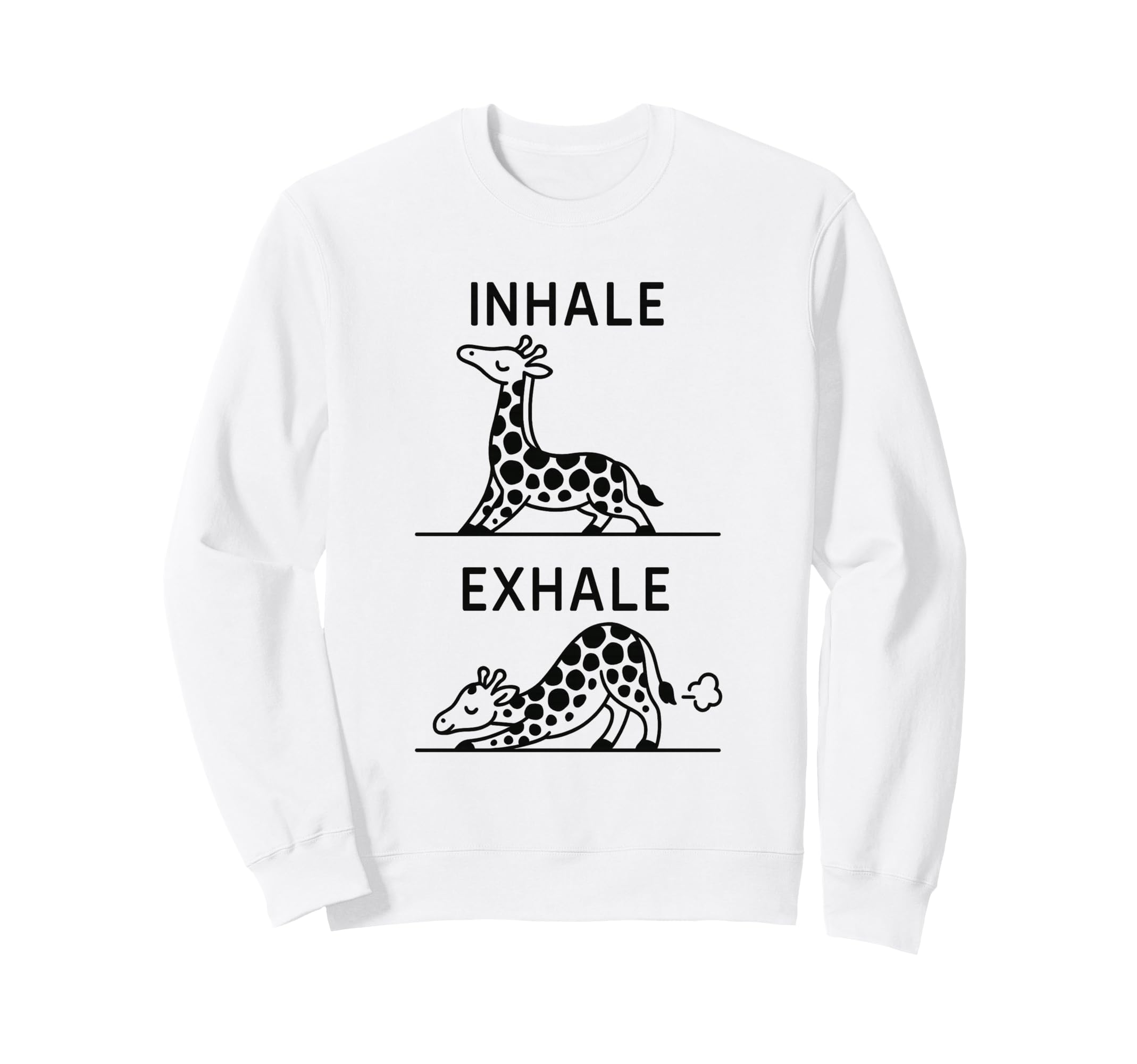 Funny Yoga Inhale Exhale Pooping Sweatshirt - Minimalist Print Men Women - T-Shirt, Sweatshirt, Hoodie