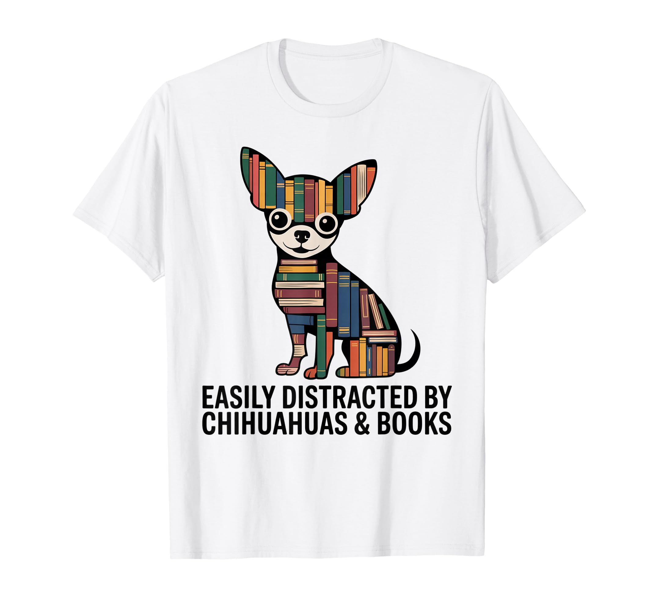 Chihuahua Decor Chihuahua Dog Books T-Shirt - Custom Art Print for Adults - T-Shirt, Sweatshirt, Hoodie