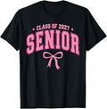 Senior 2027 Graduation Class of 2027 Coquette Pink Bow Girls T-Shirt Unisex T-shirt, Sweatshirt, Hoodie, Long Sleeve Tee - T-Shirt, Sweatshirt, Hoodie
