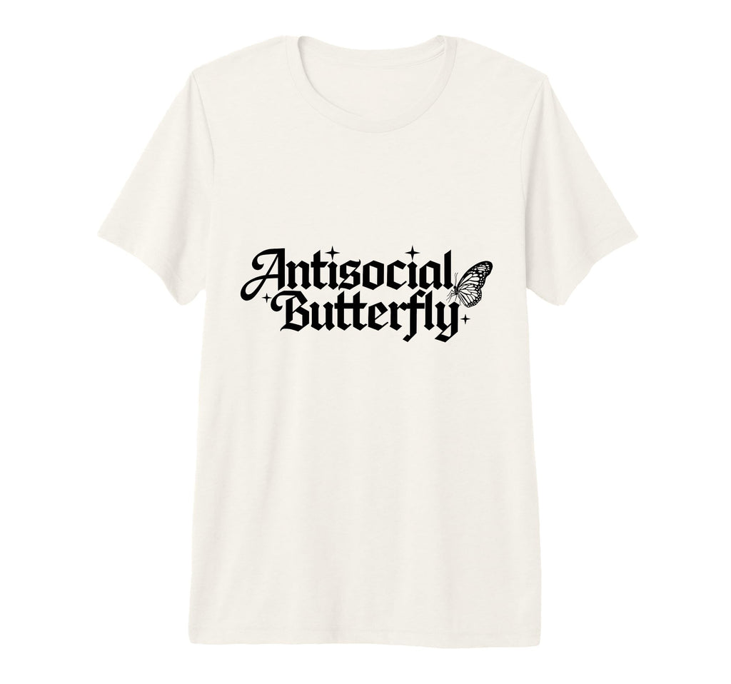 Funny Antisocial Butterfly Tri Blend T-Shirt - Graphic Print Men Women - T-Shirt, Sweatshirt, Hoodie