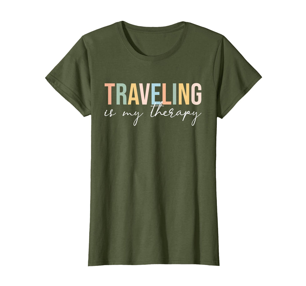 Traveling Is My Therapy Travel Vacation T-Shirt - Graphic Print Unisex - T-Shirt, Sweatshirt, Hoodie