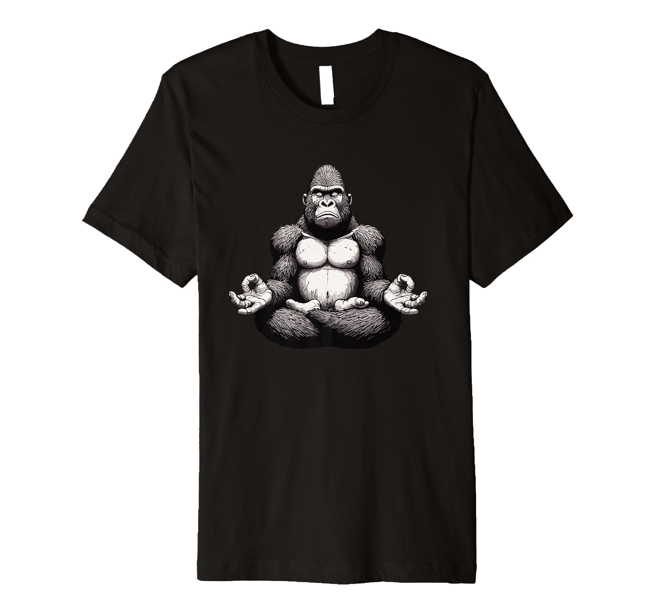 Meditation Gorilla Yoga Pose Relaxing T-Shirt - Minimalist Print Unisex - T-Shirt, Sweatshirt, Hoodie
