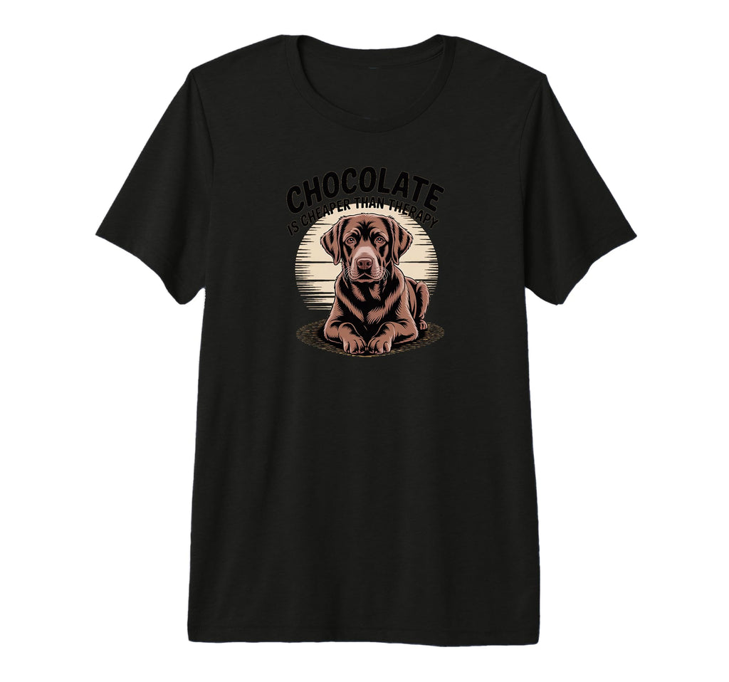 Chocolate Lab Therapy Tri Blend T-Shirt - Custom Art Print Unisex - T-Shirt, Sweatshirt, Hoodie