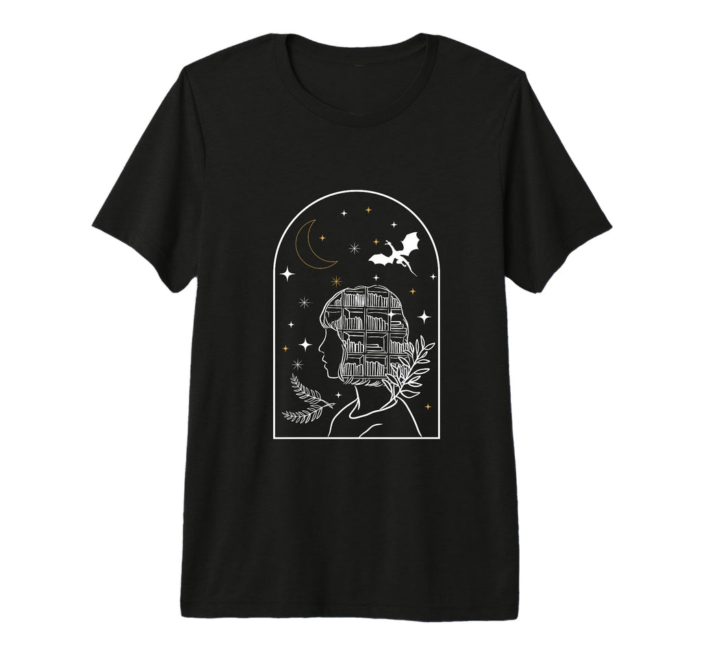 Fantasy Book Lover Dragon Books Reader T-Shirt - Graphic Print for Adults - T-Shirt, Sweatshirt, Hoodie