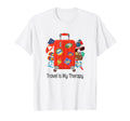 Travel Is My Therapy World T-Shirt - Fun Novelty Design for Adults - T-Shirt, Sweatshirt, Hoodie