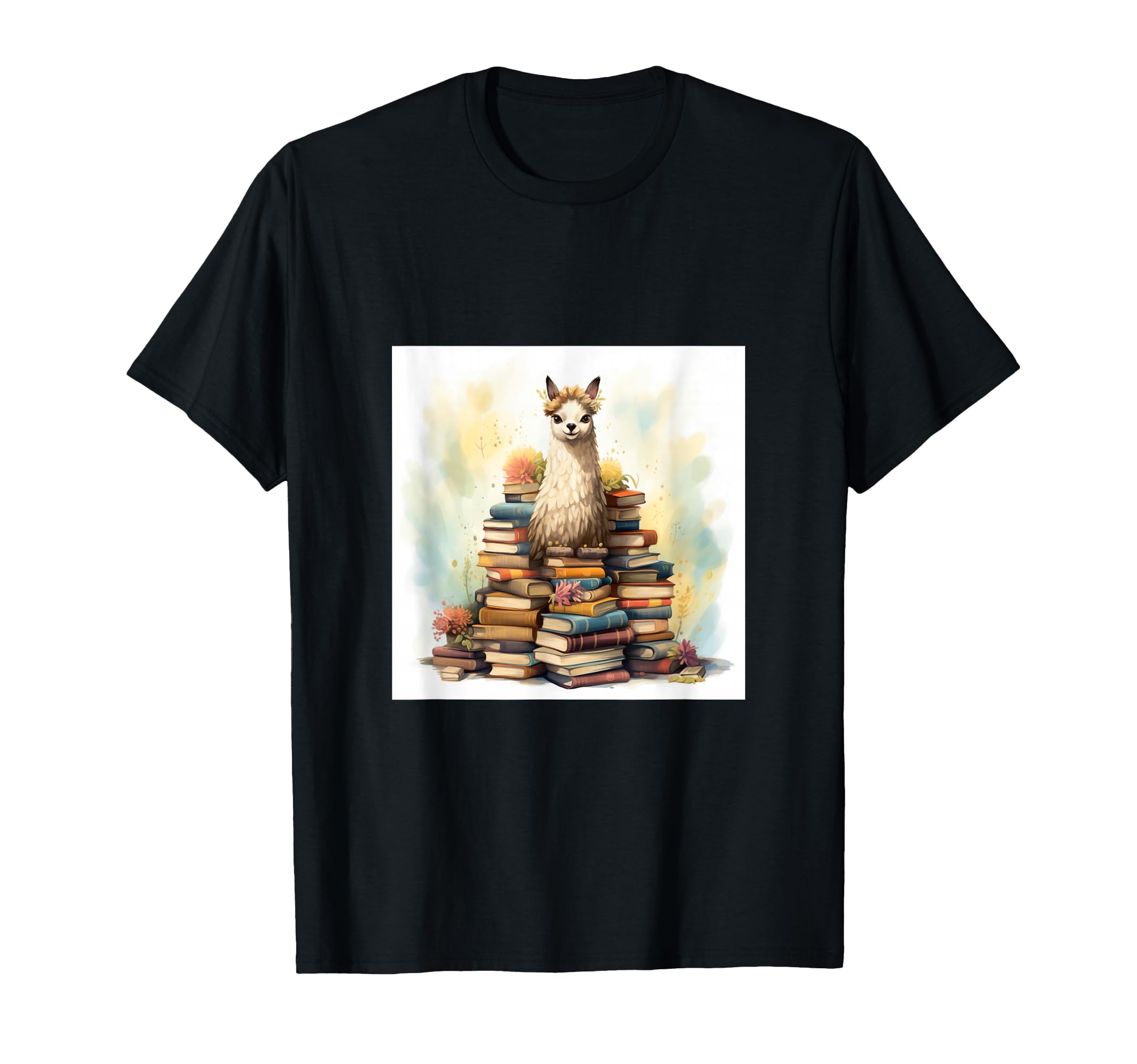 Llama Book Nerd Reading Library T-Shirt - Unique Graphic for Adults - T-Shirt, Sweatshirt, Hoodie