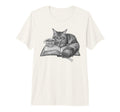Cat Napping Open Book Tea Cup T-Shirt - Fun Novelty Design Men Women - T-Shirt, Sweatshirt, Hoodie