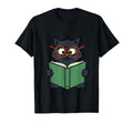 Cat Reading Book Nerd Kitty Bookworm T-Shirt - Aesthetic Graphic for Adults - T-Shirt, Sweatshirt, Hoodie