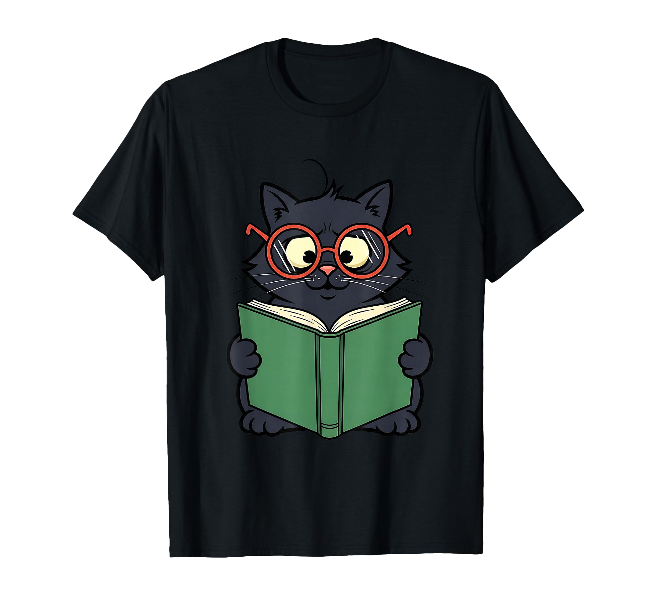 Cat Reading Book Nerd Kitty Bookworm T-Shirt - Aesthetic Graphic for Adults - T-Shirt, Sweatshirt, Hoodie