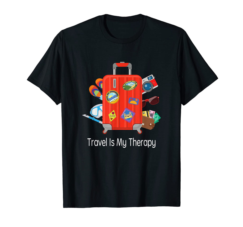 Travel Is My Therapy World Traveler T-Shirt - Custom Art Print for Adults - T-Shirt, Sweatshirt, Hoodie